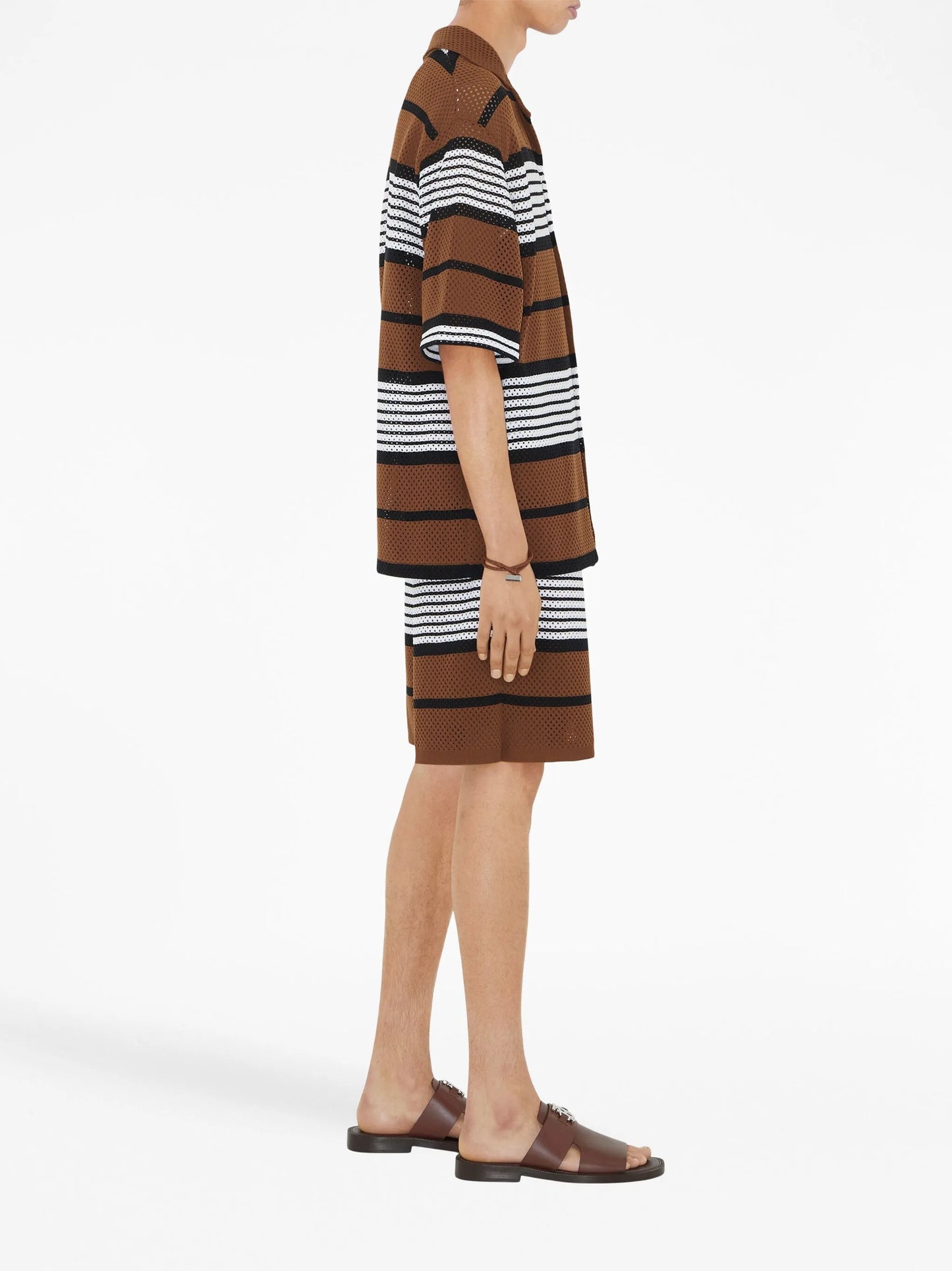 striped mesh shirt