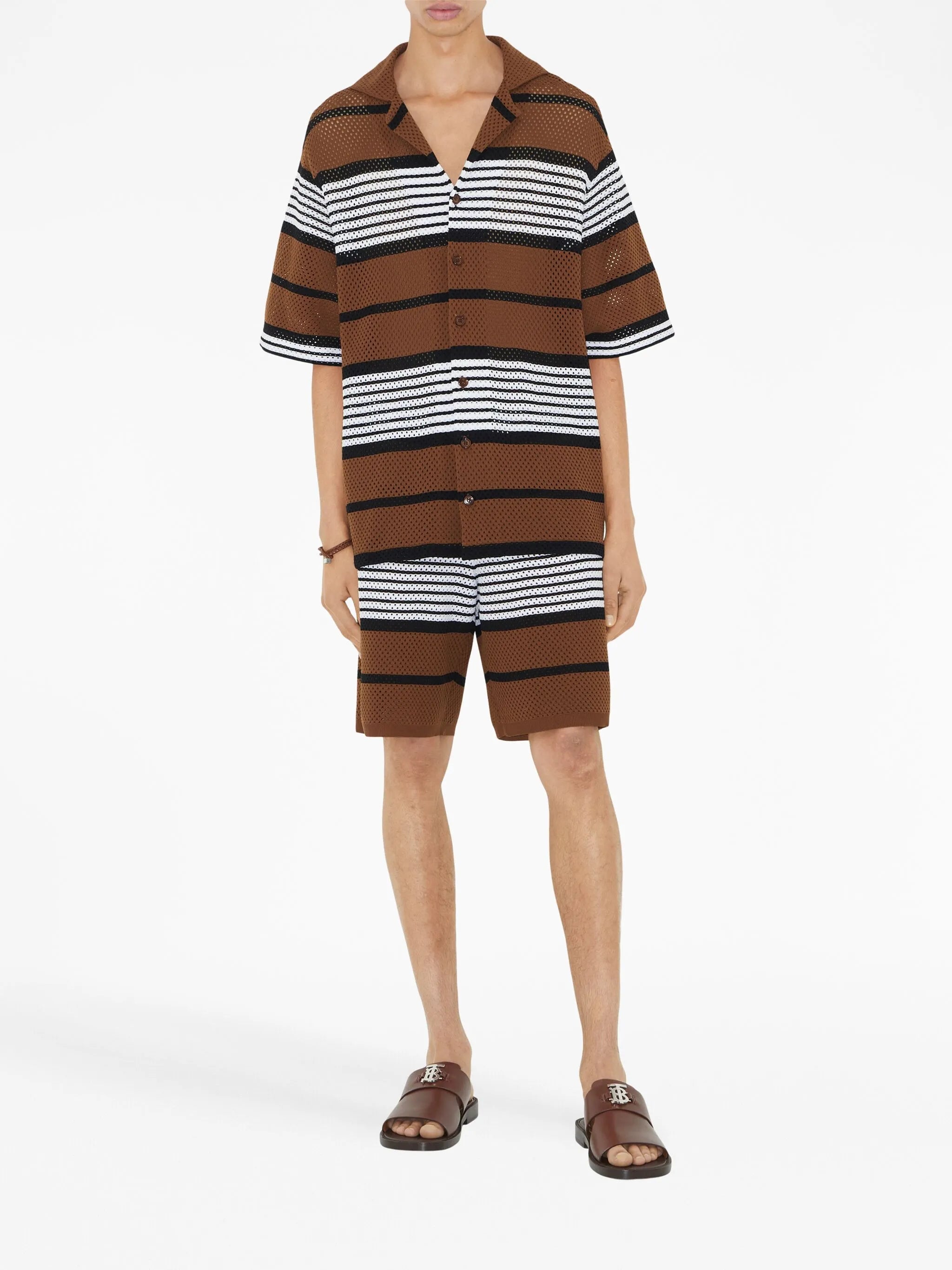 striped mesh shirt