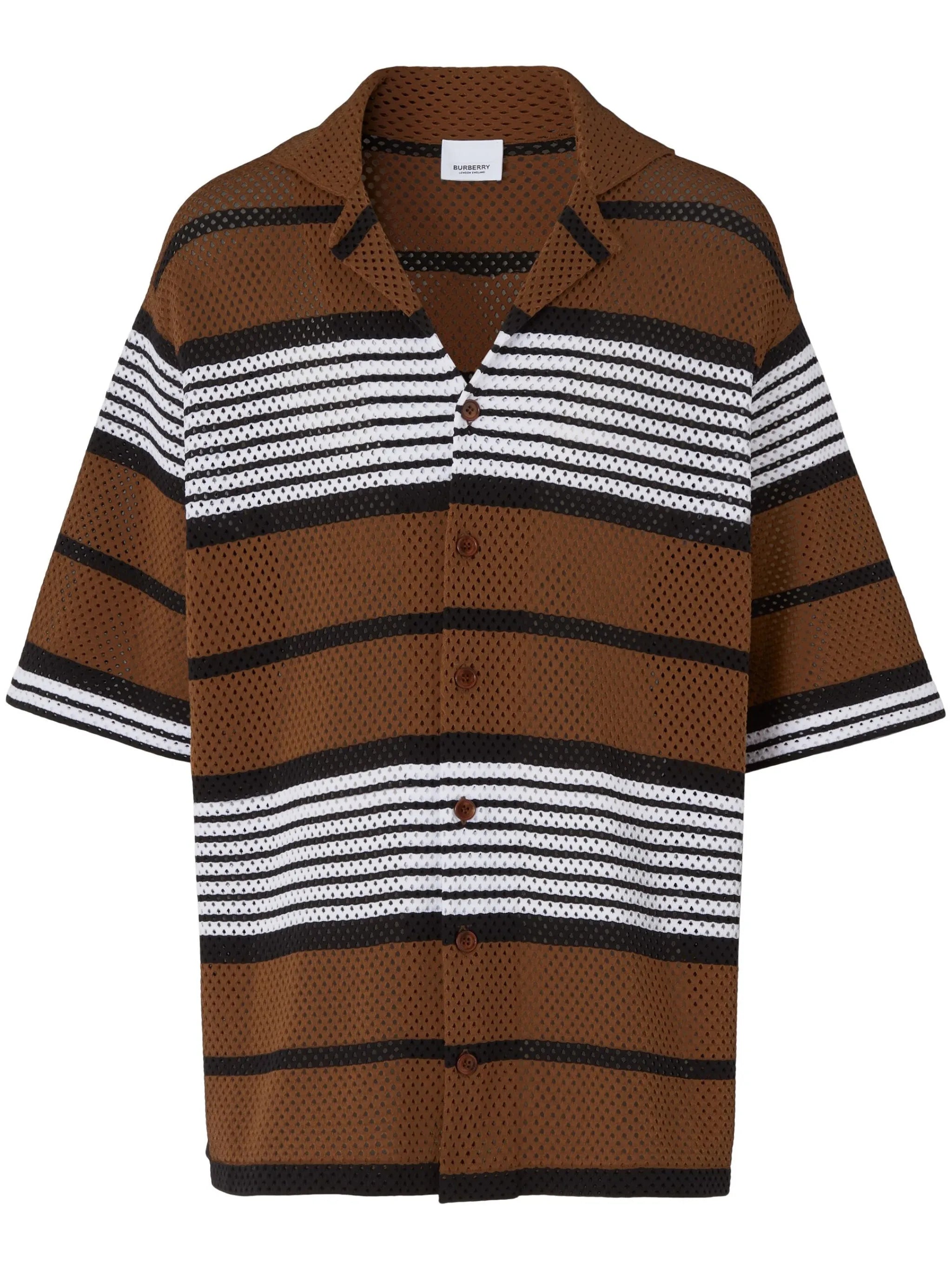striped mesh shirt