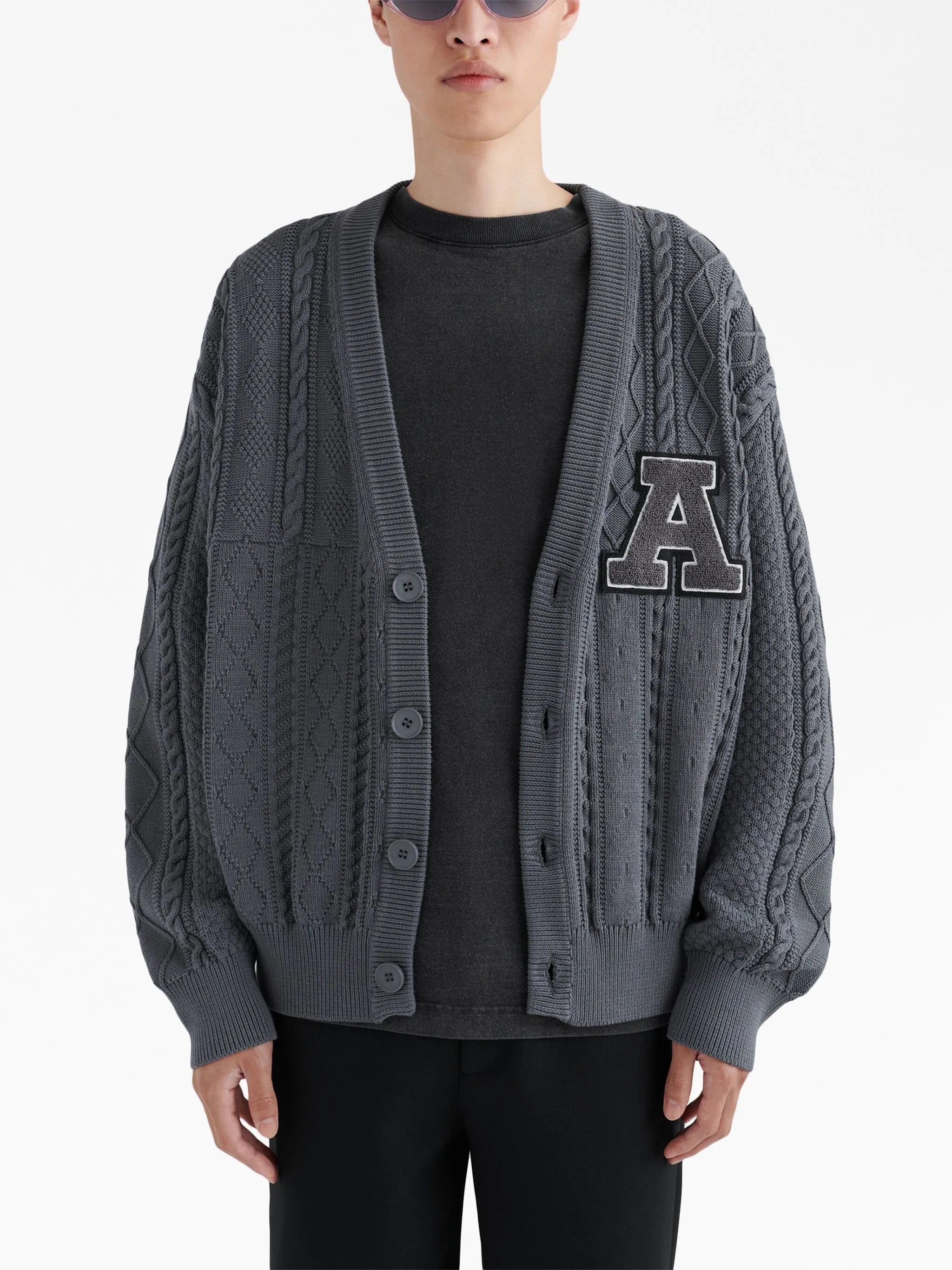 Alpha logo-appliqué cardigan
