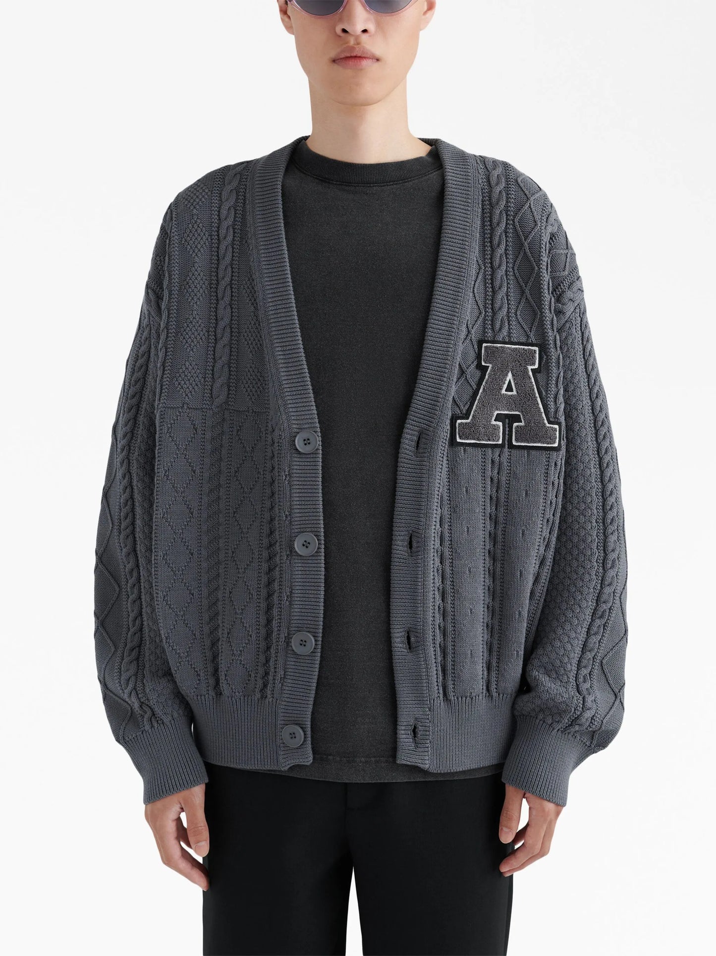 Alpha logo-appliqué cardigan