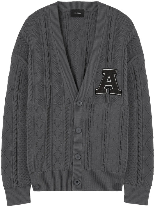 Alpha logo-appliqué cardigan
