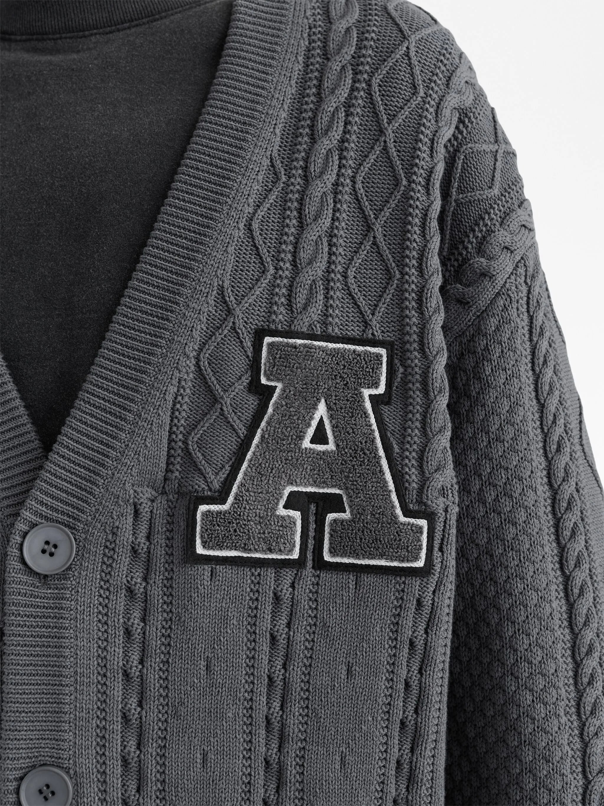 Alpha logo-appliqué cardigan