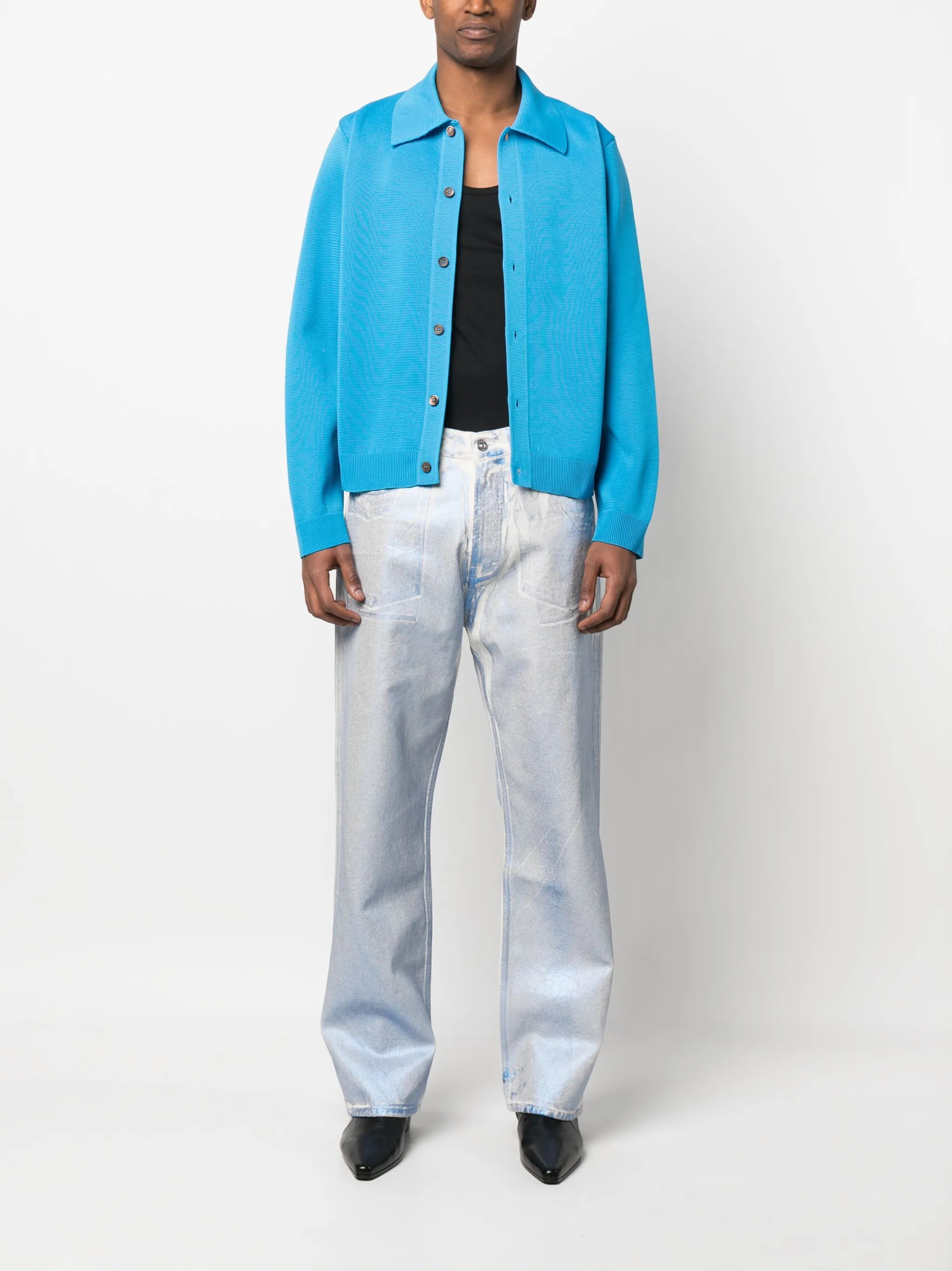 Third Cut iridescent foil jeans