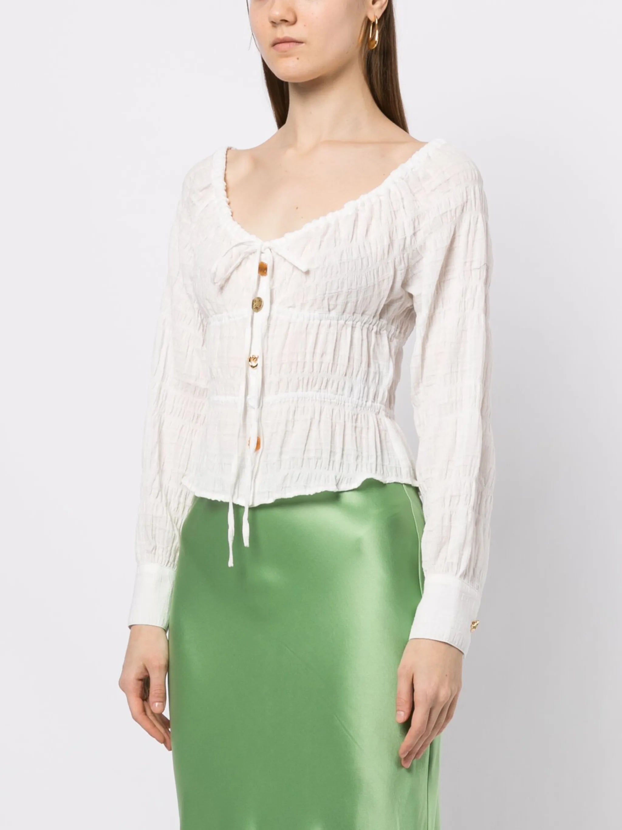 Effi smocked cotton blouse