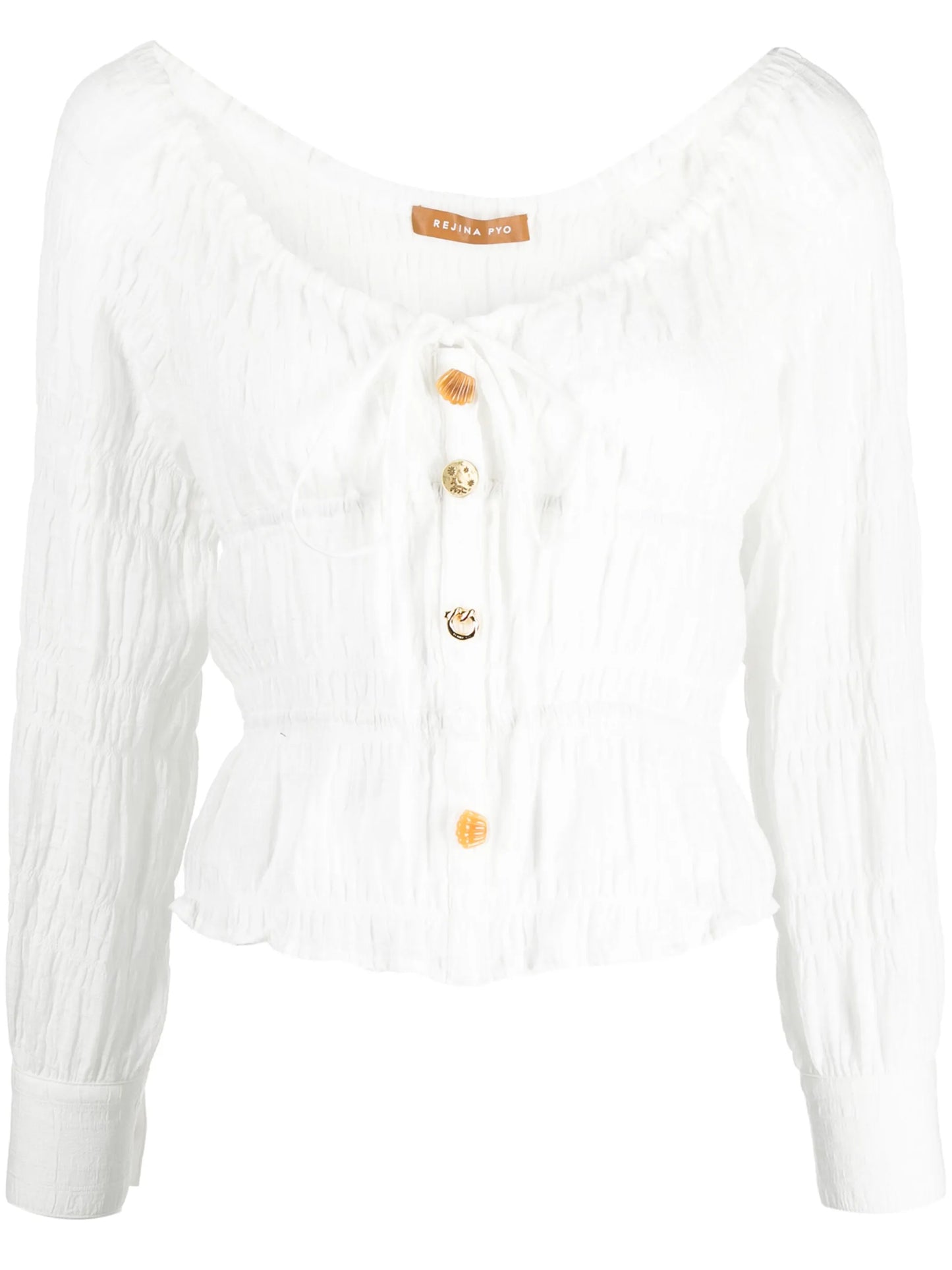 Effi smocked cotton blouse