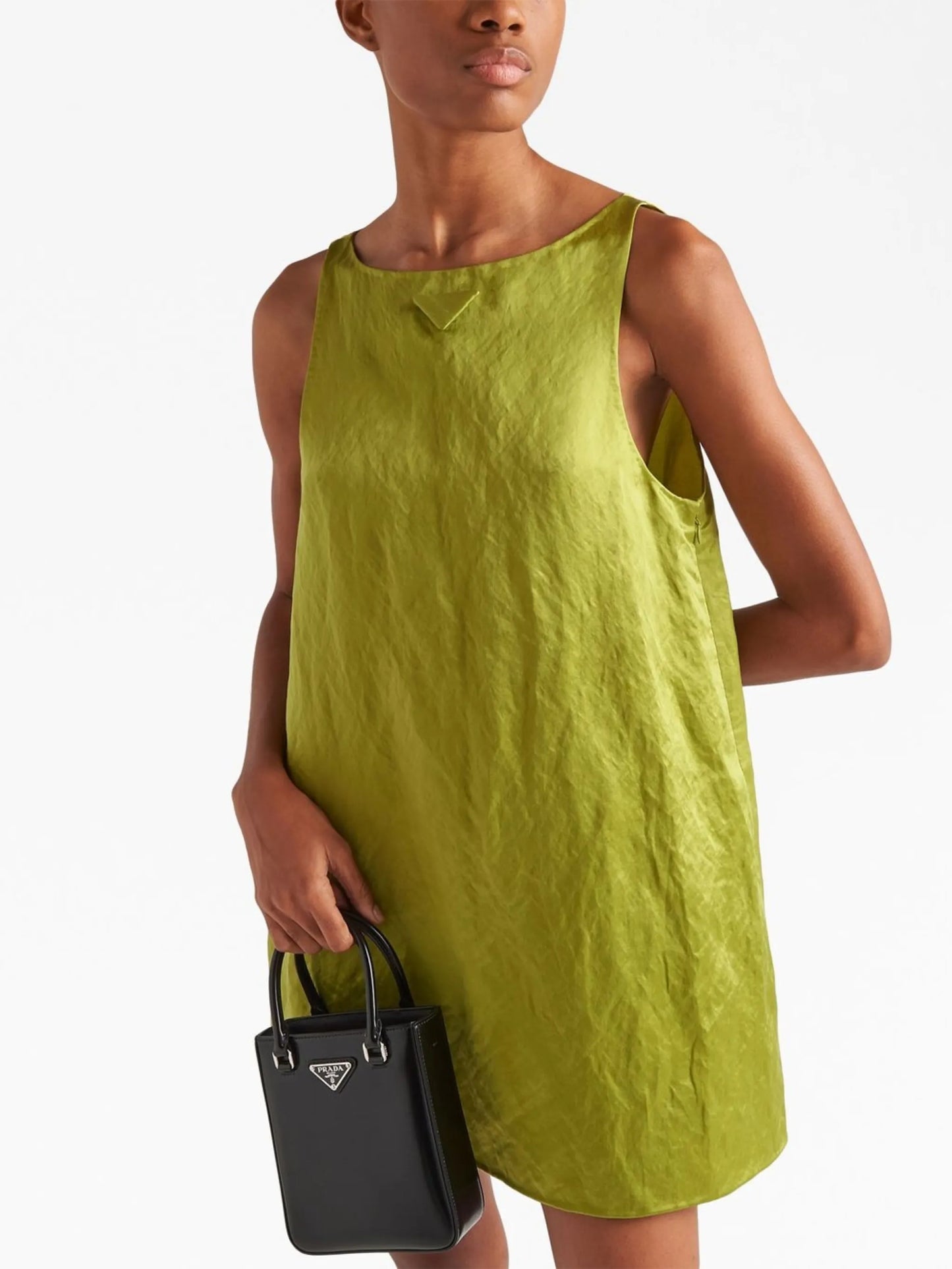 triangle-logo sleeveless minidress