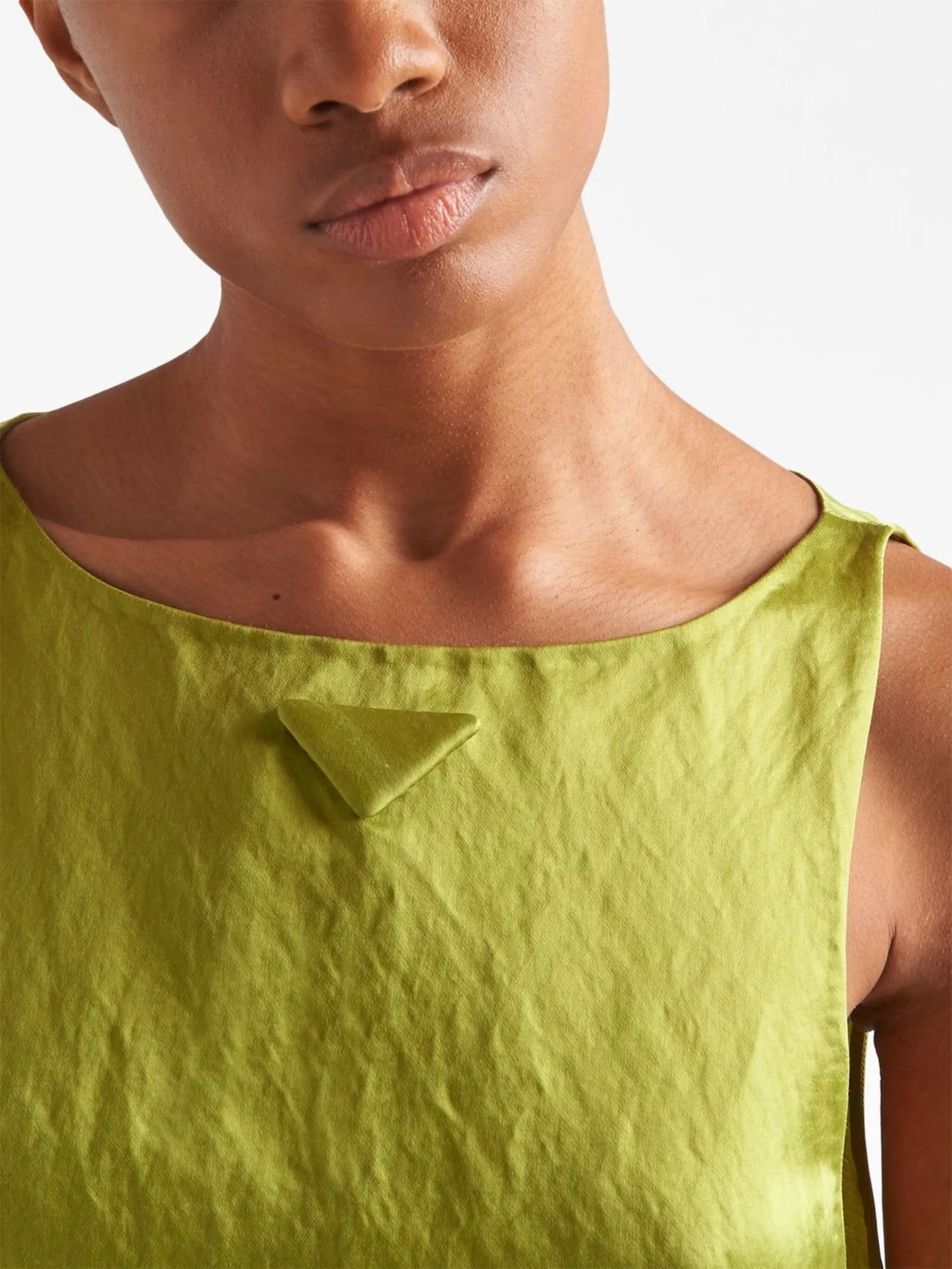 triangle-logo sleeveless minidress