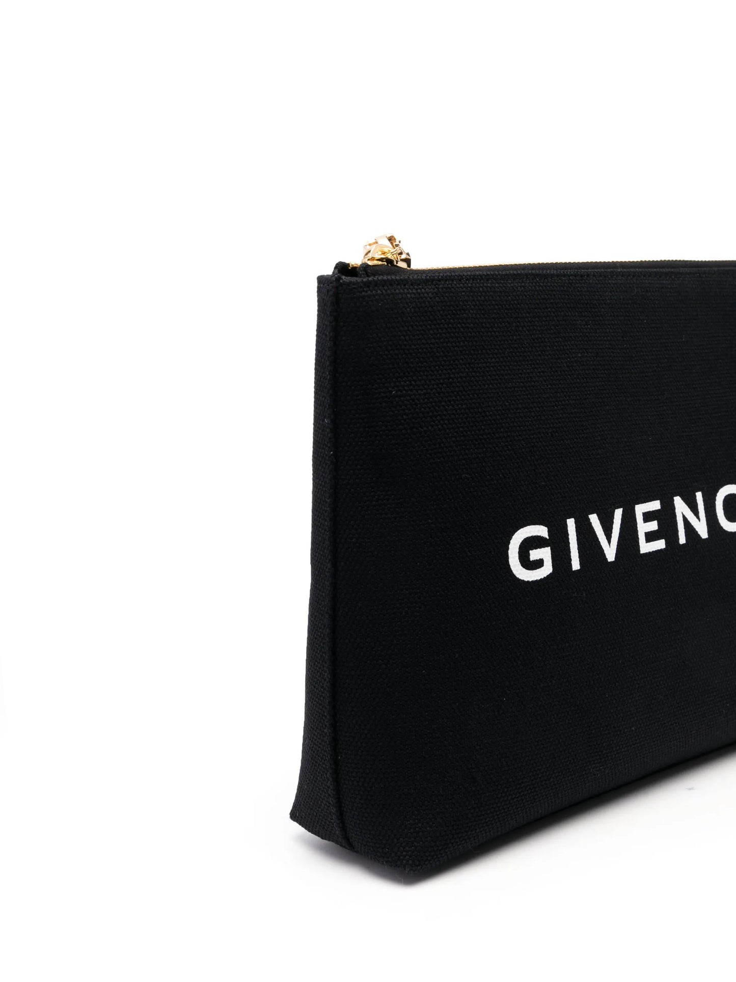 logo-print clutch bag