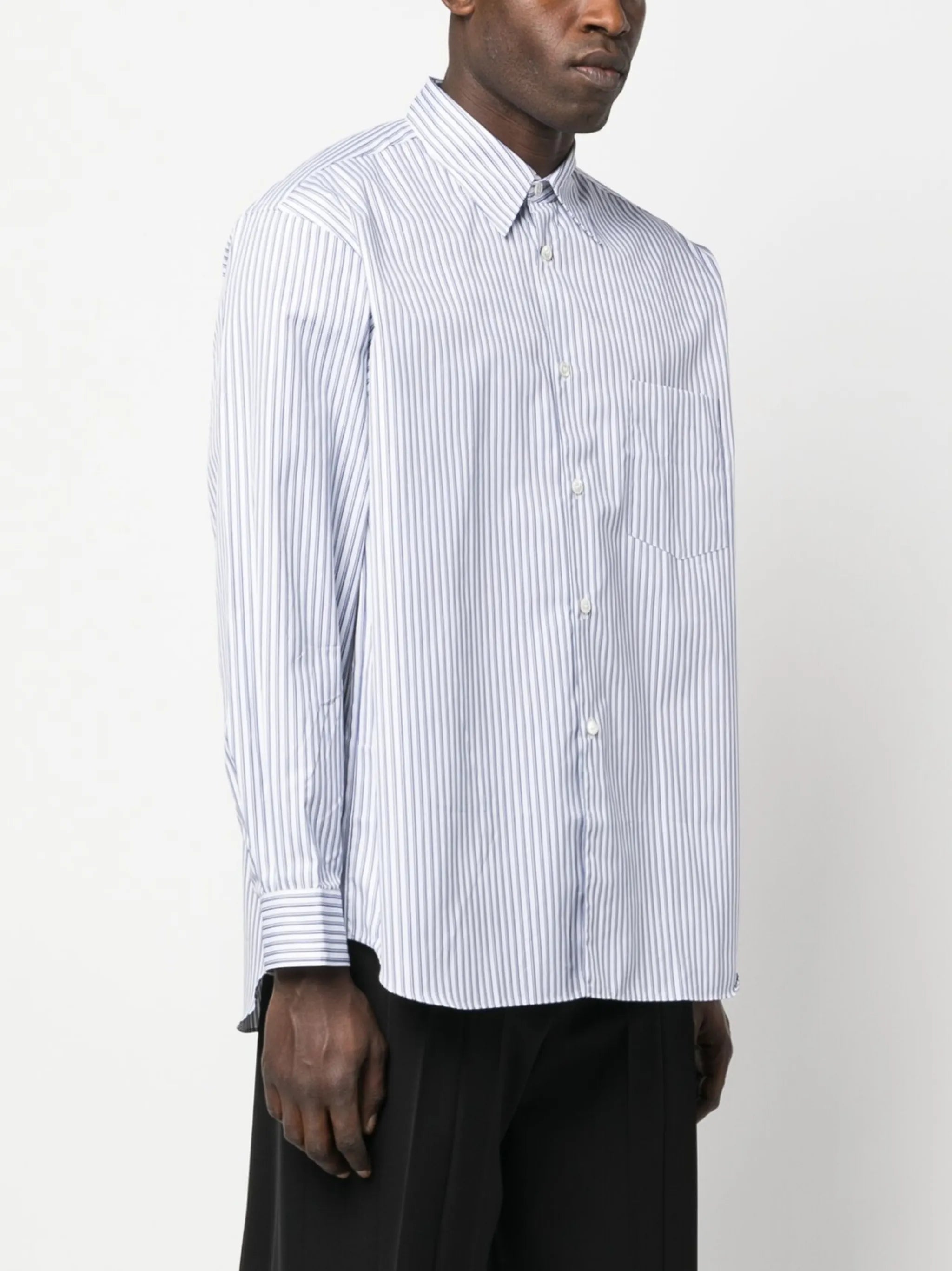 halo-stripe cotton shirt