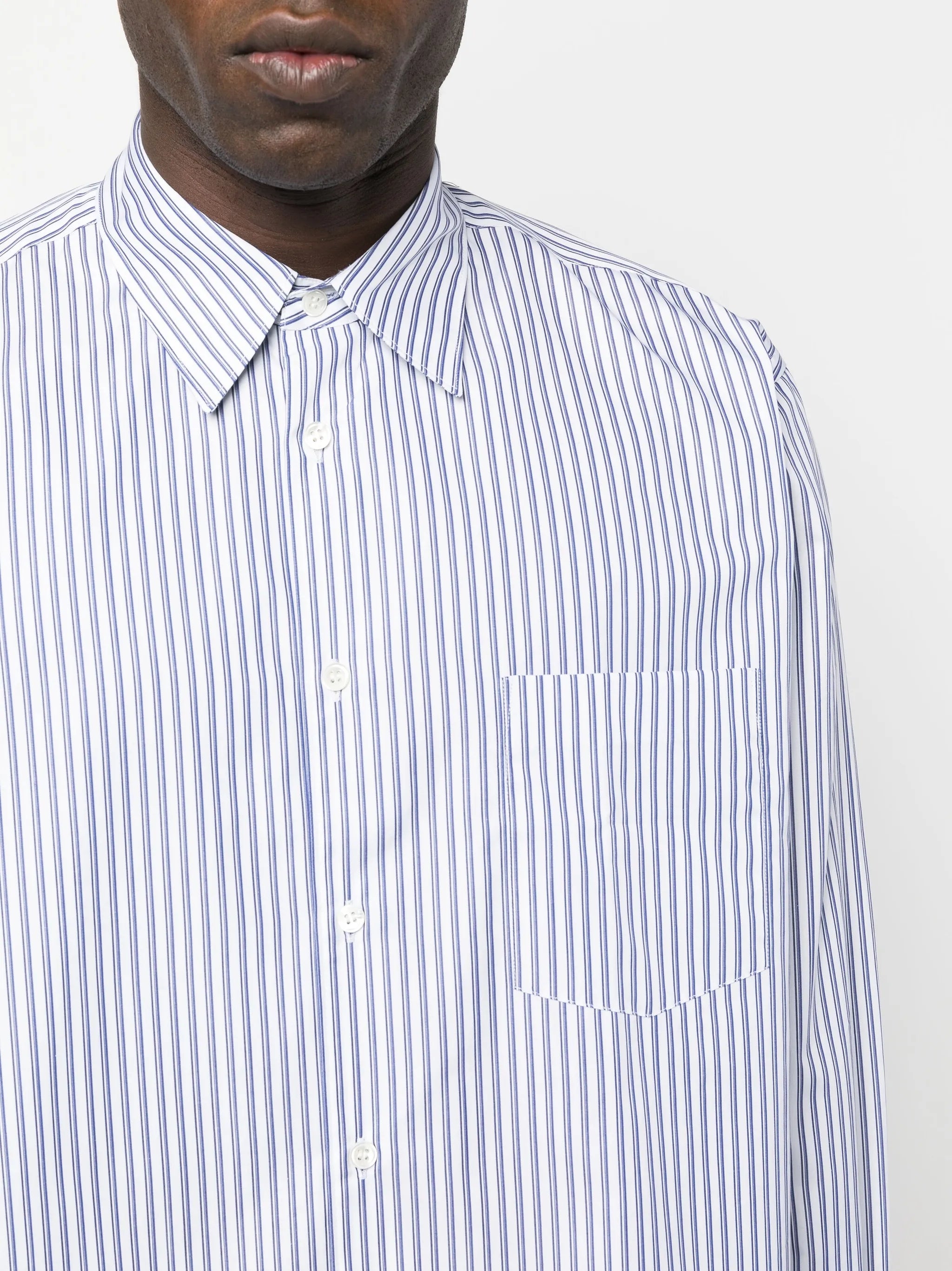 halo-stripe cotton shirt