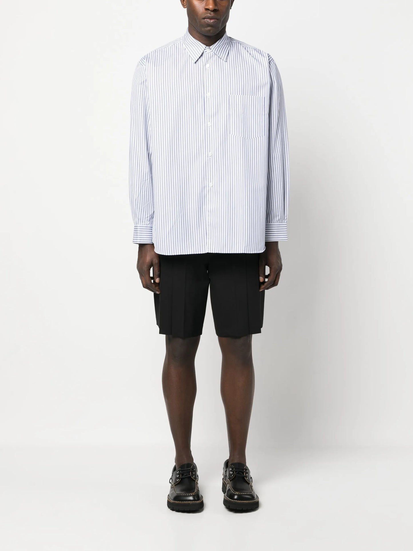 halo-stripe cotton shirt