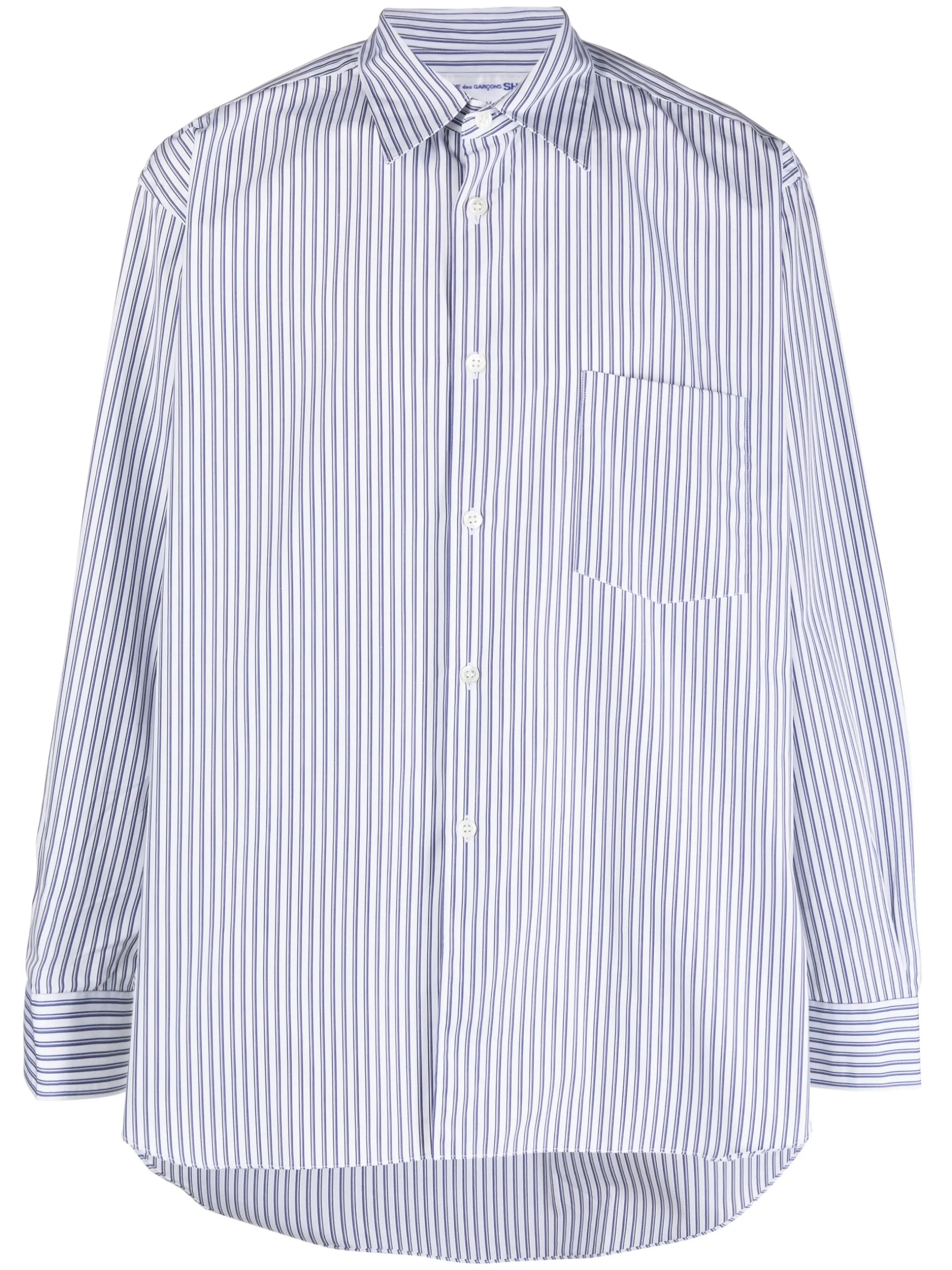 halo-stripe cotton shirt