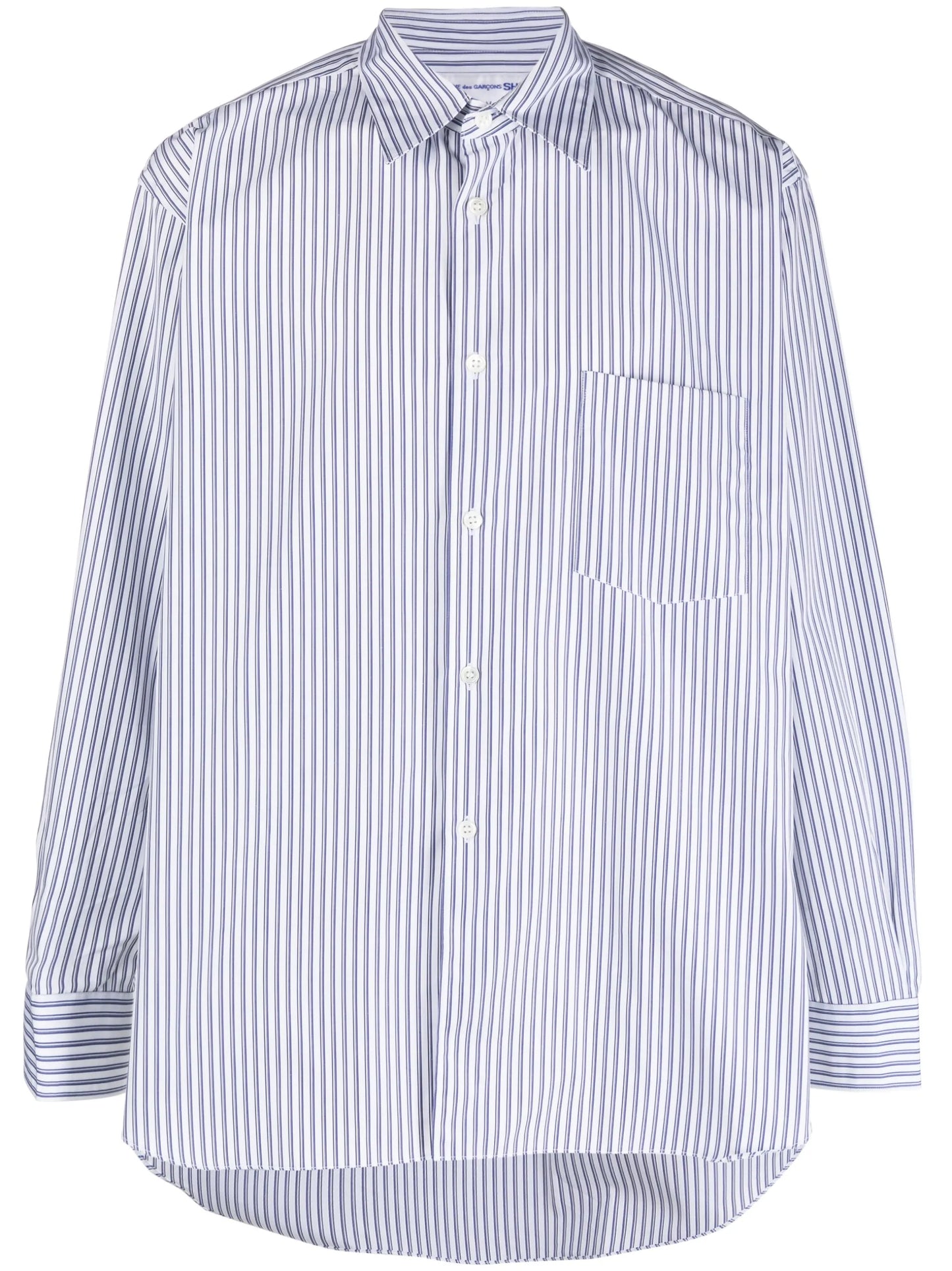 halo-stripe cotton shirt