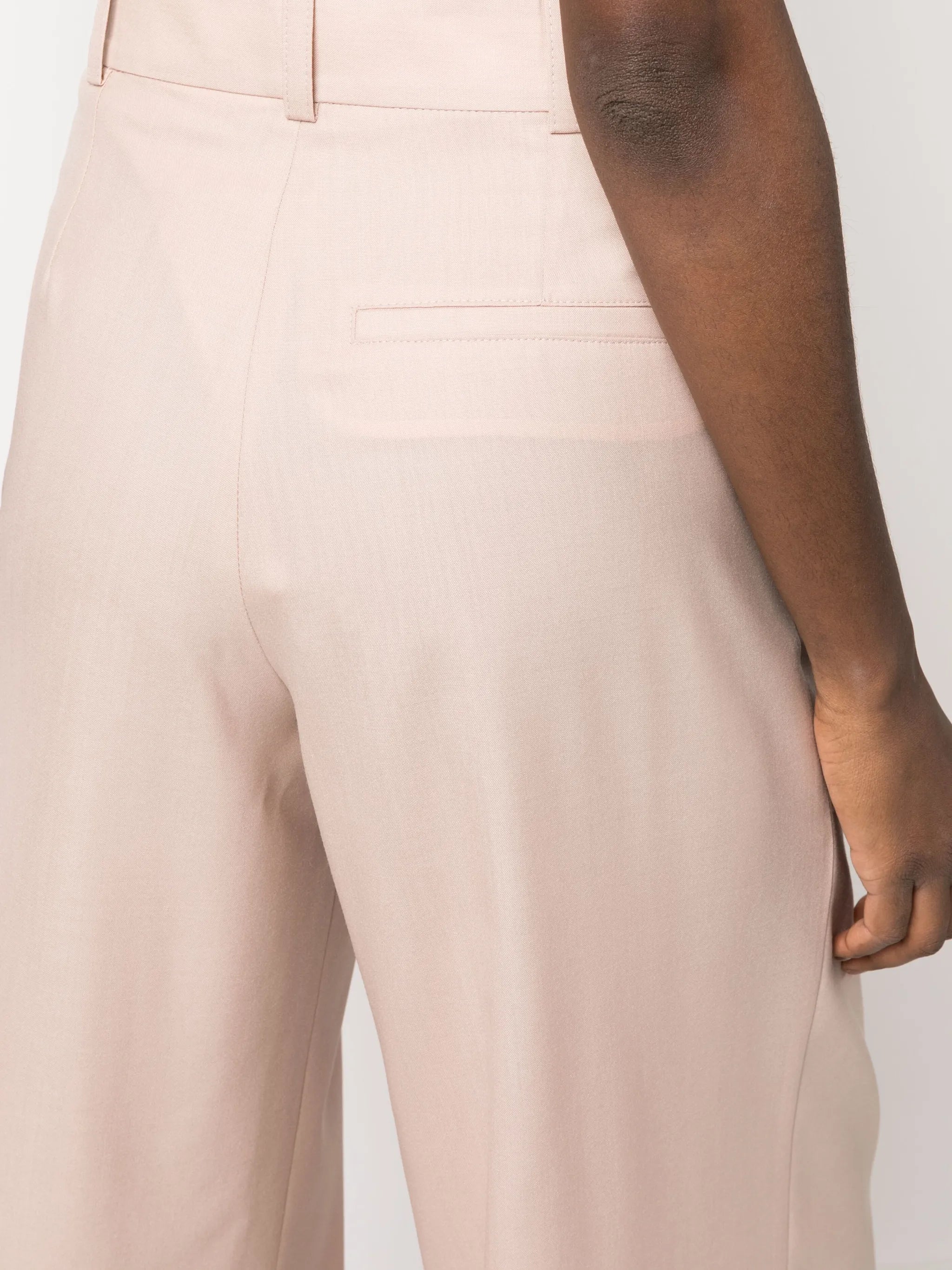 wide-leg wool trousers