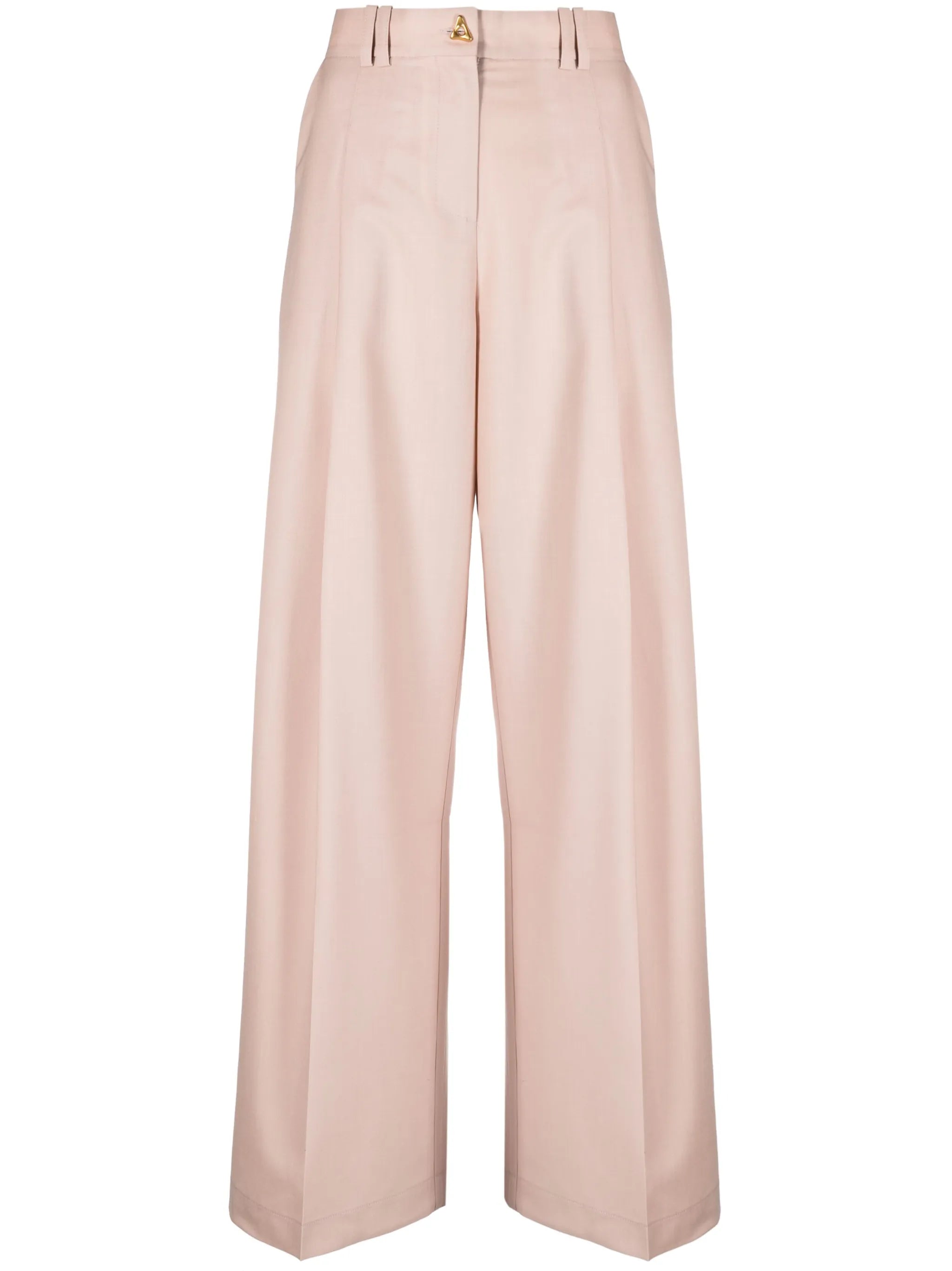 wide-leg wool trousers