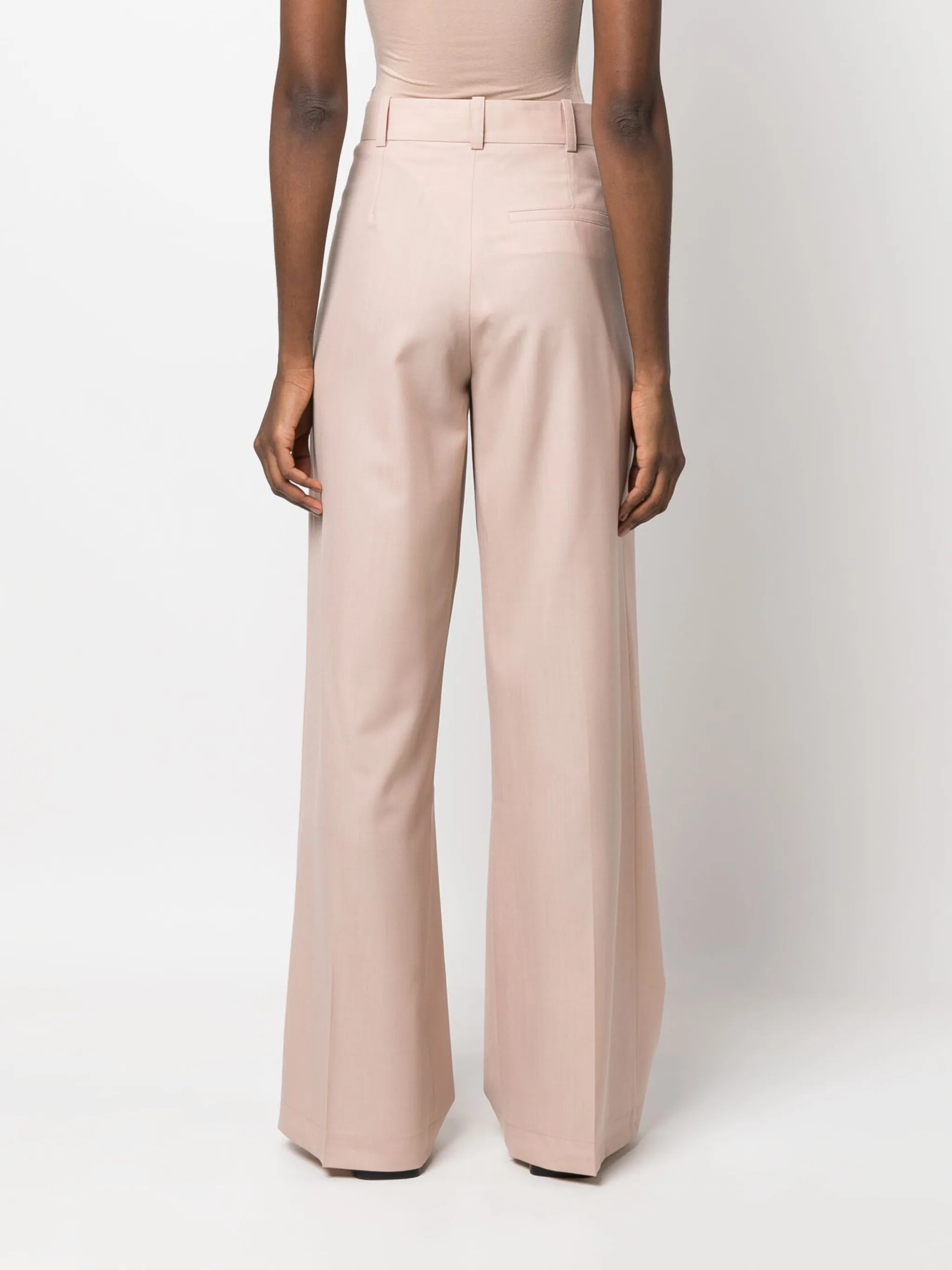 wide-leg wool trousers
