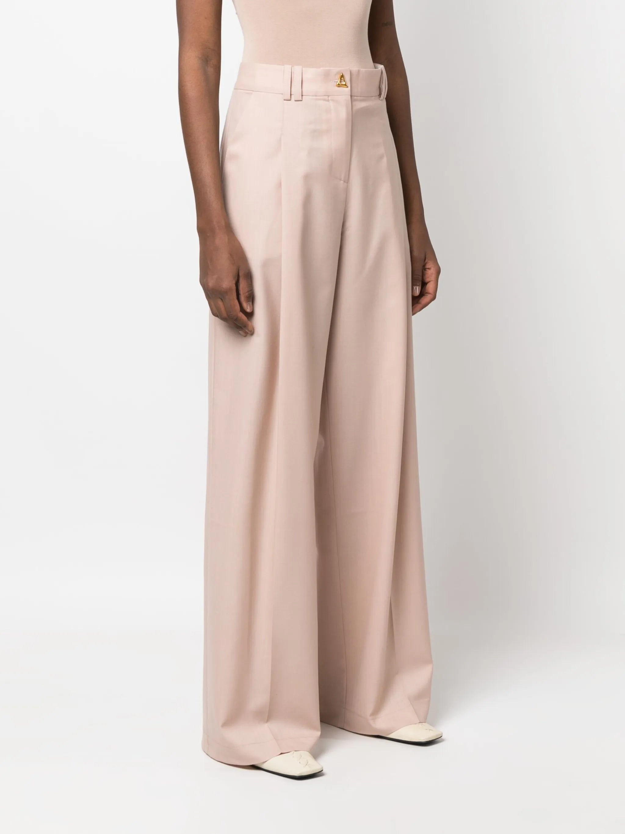 wide-leg wool trousers