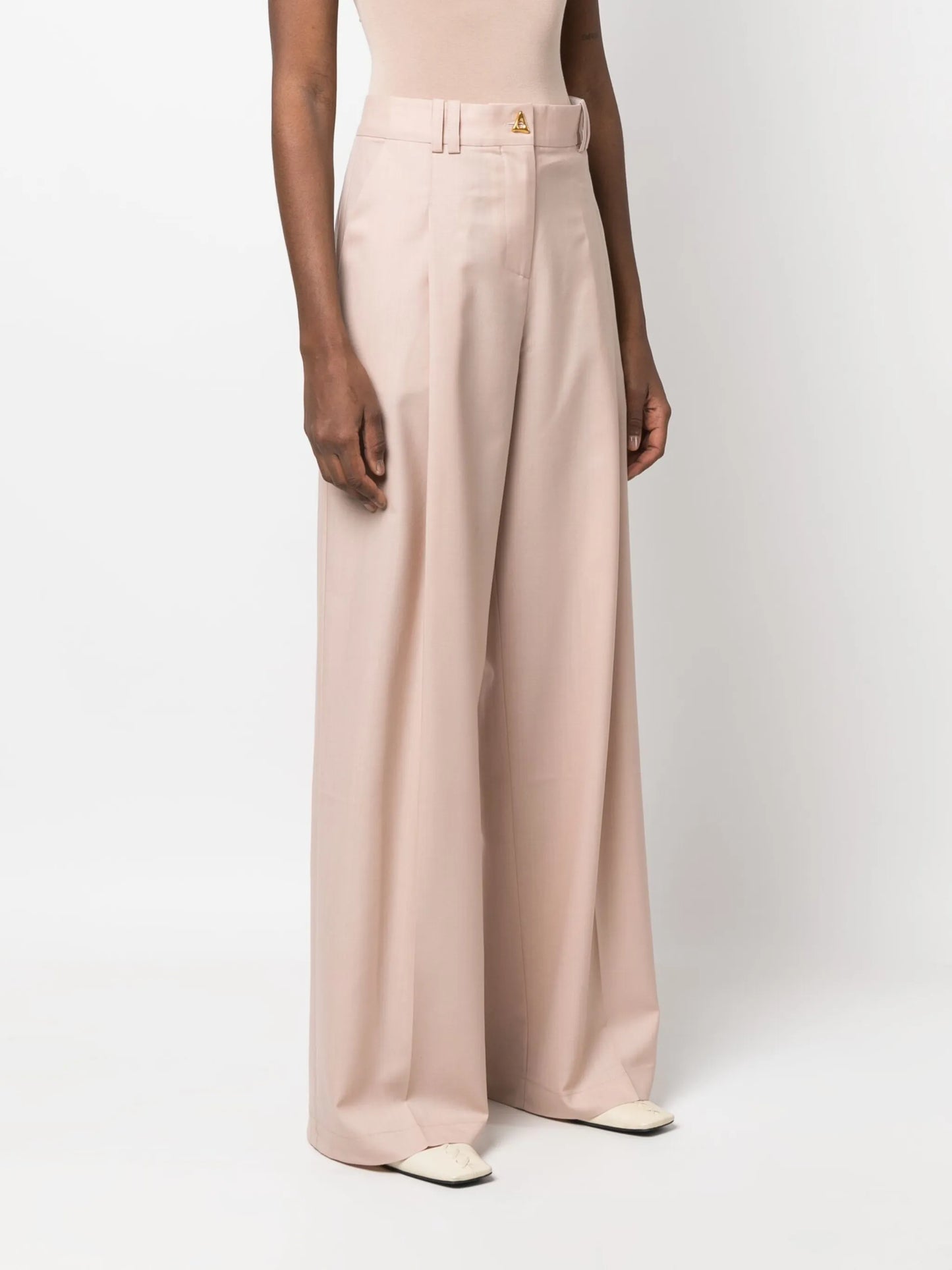 wide-leg wool trousers