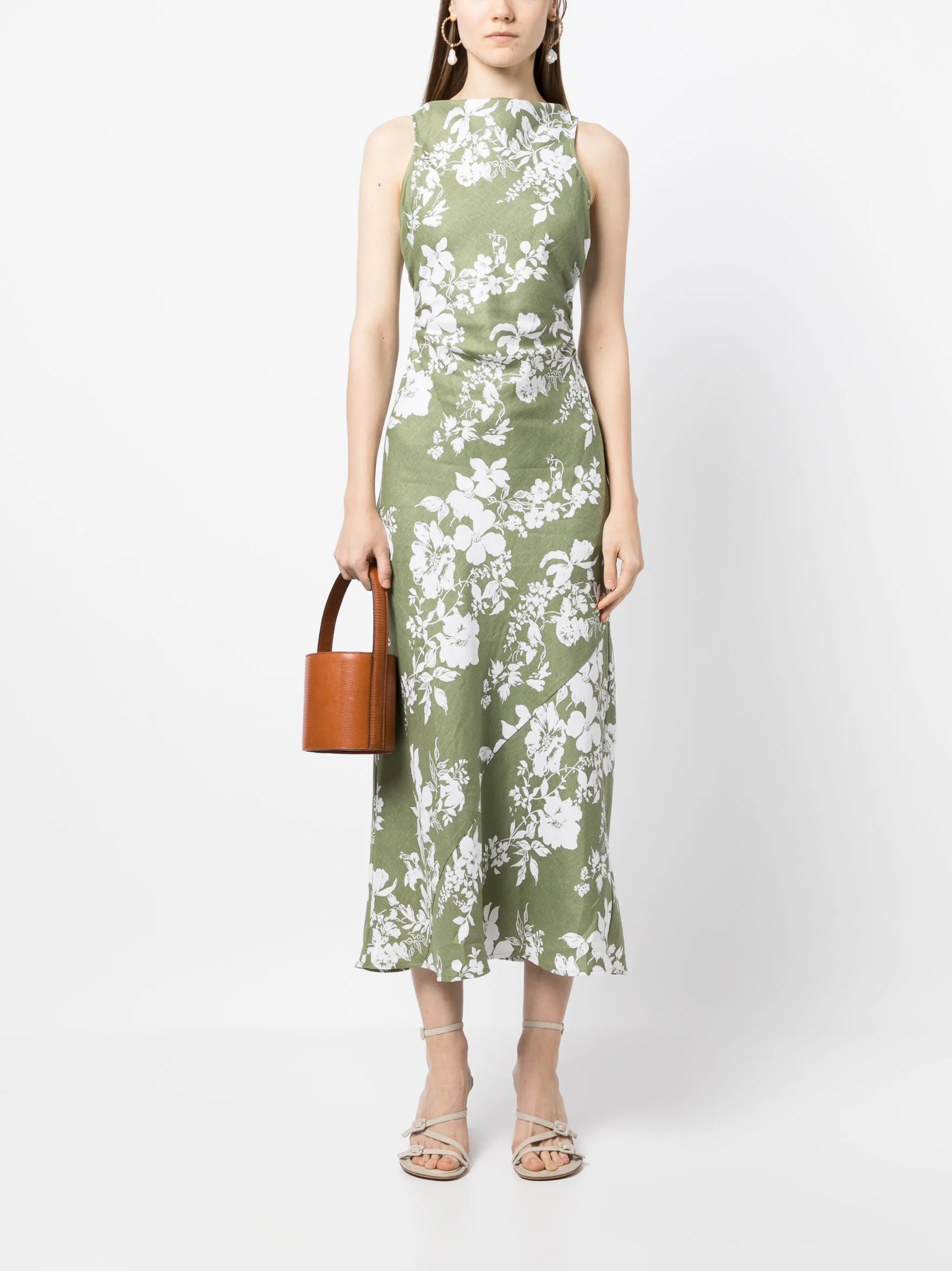 Casette linen midi dress