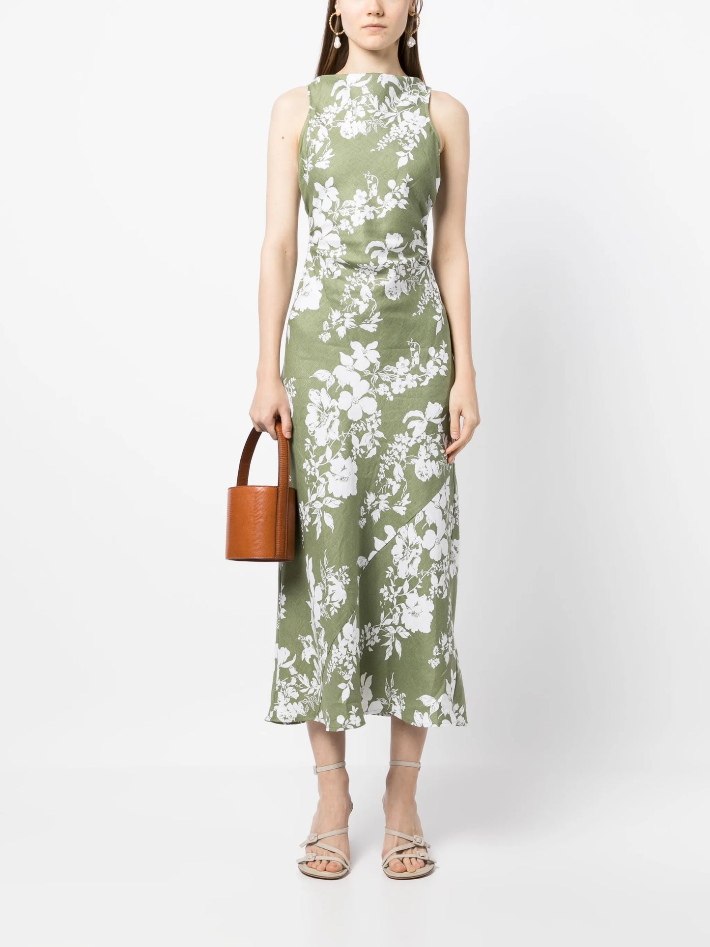Casette linen midi dress