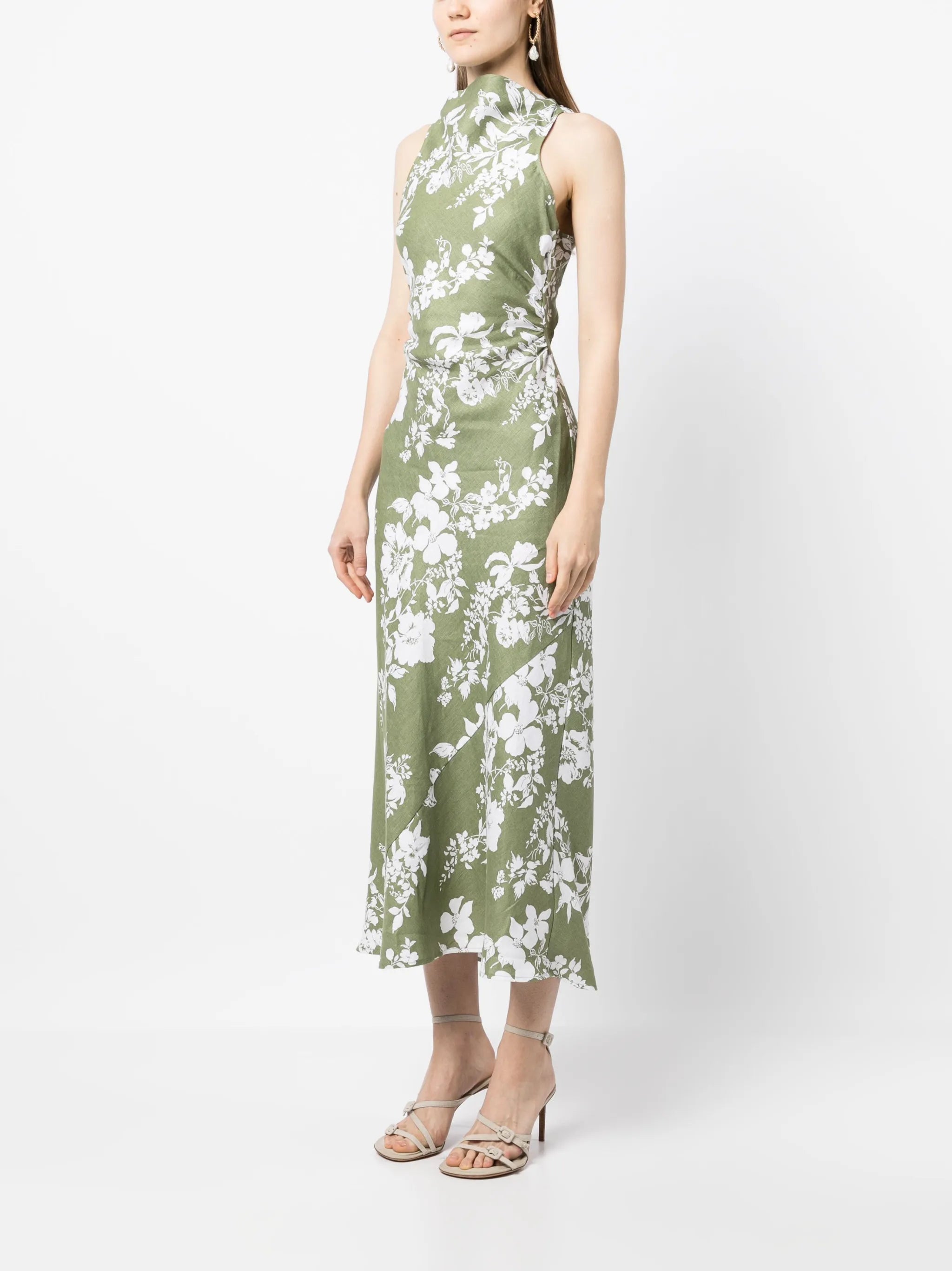 Casette linen midi dress