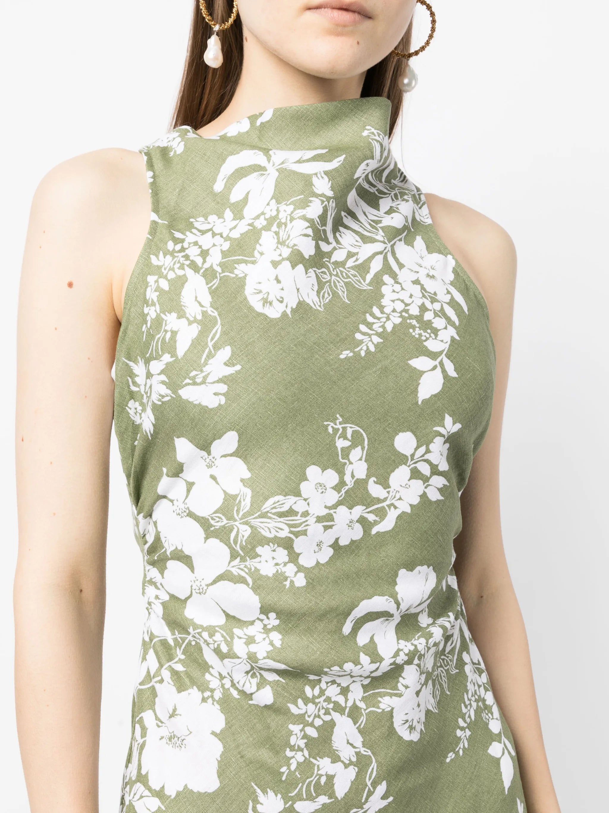 Casette linen midi dress