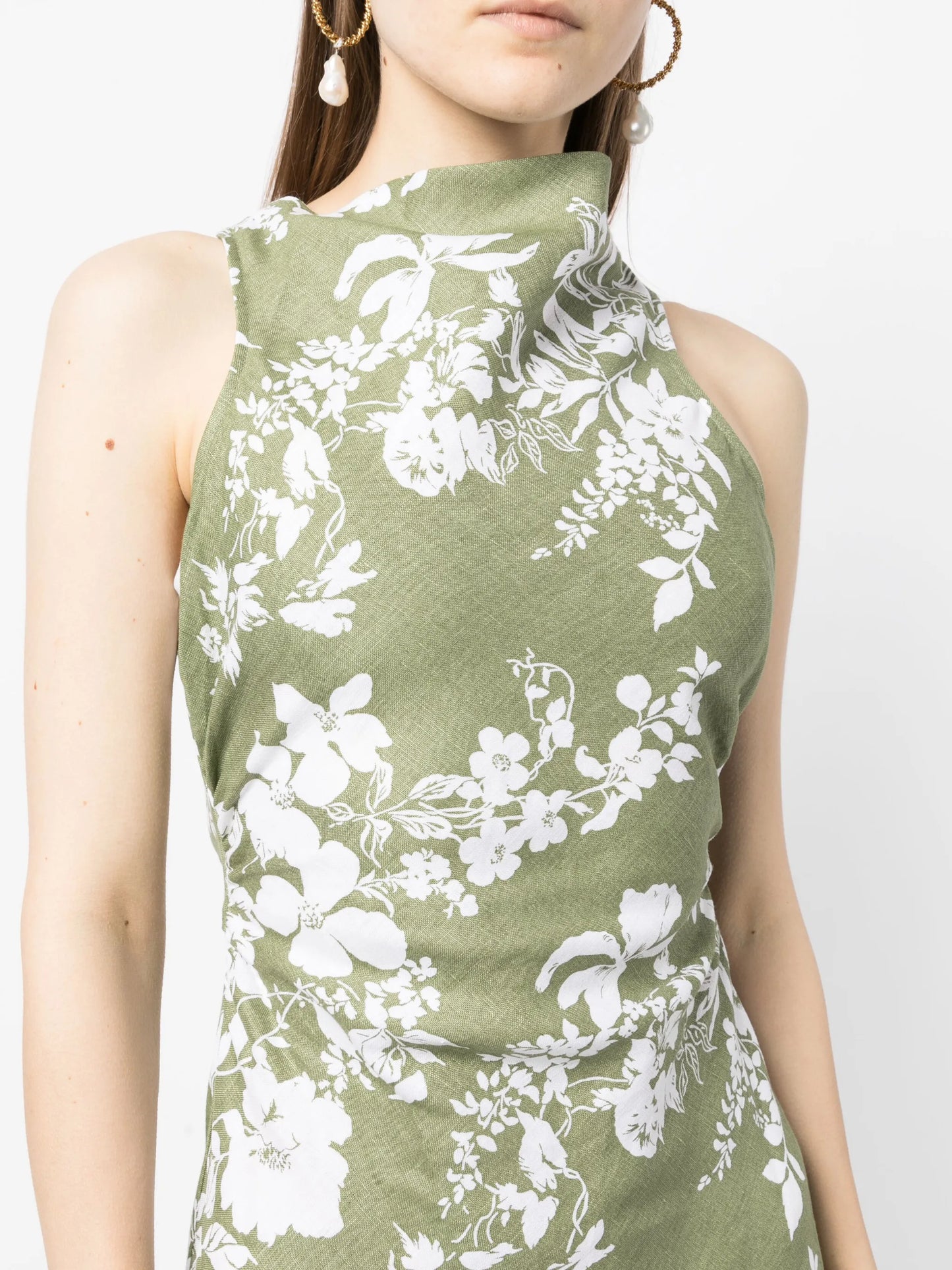 Casette linen midi dress