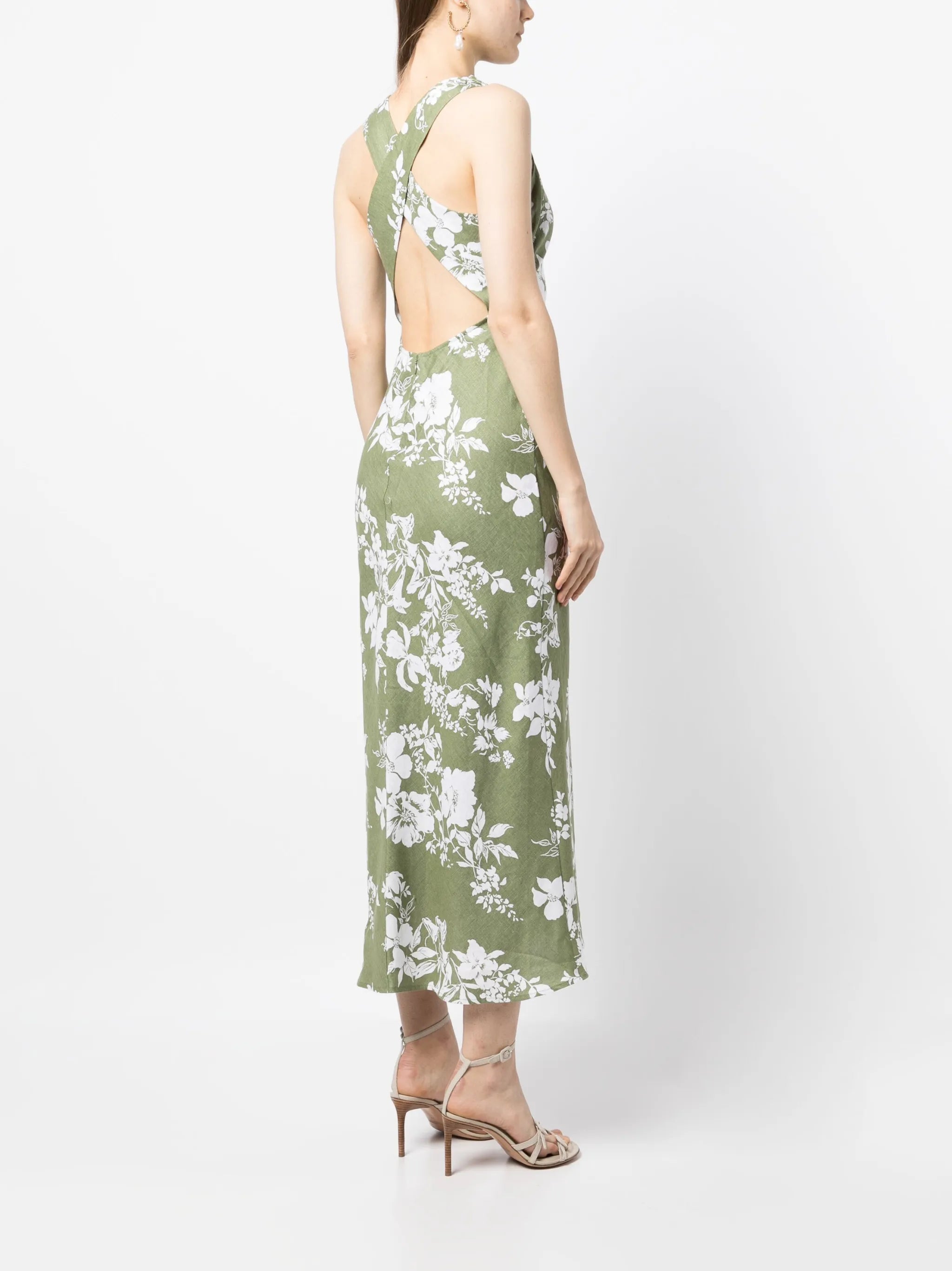 Casette linen midi dress