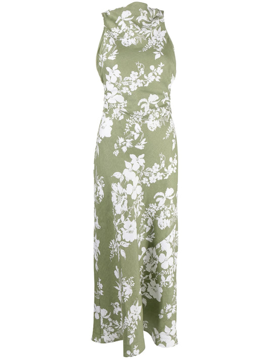 Casette linen midi dress