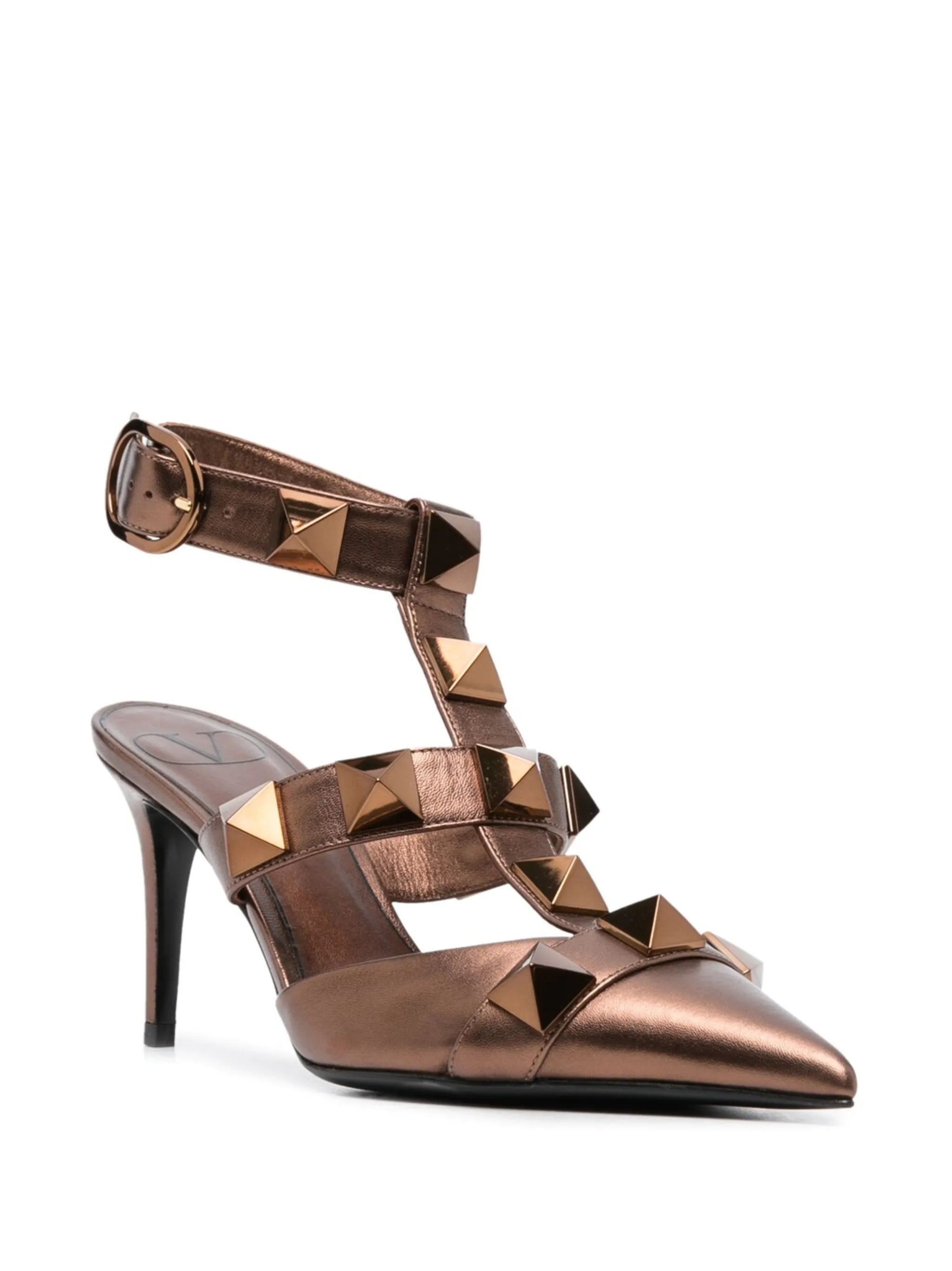 Roman Stud 80mm leather pumps