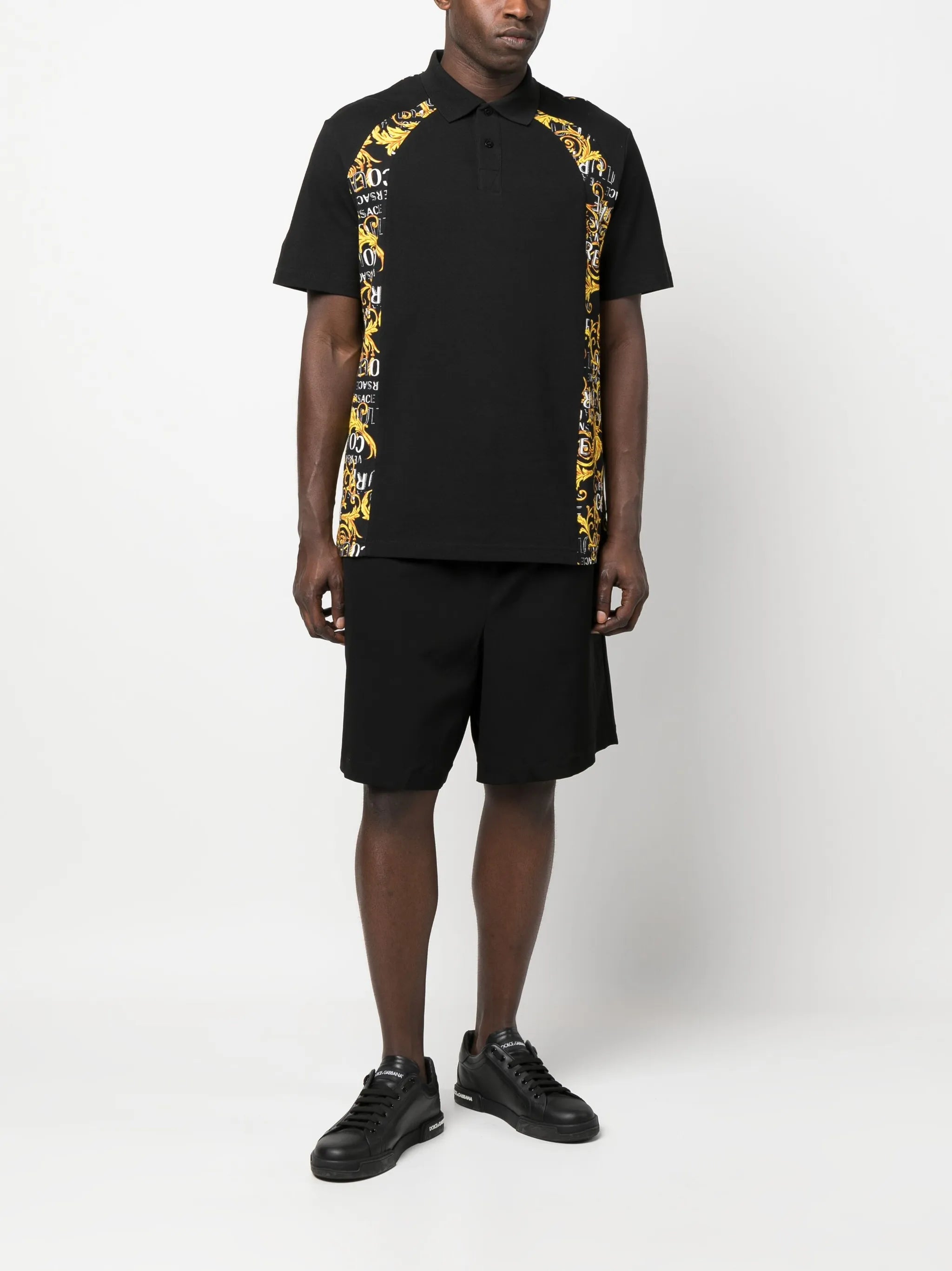 Barocco-print short-sleeve polo shirt