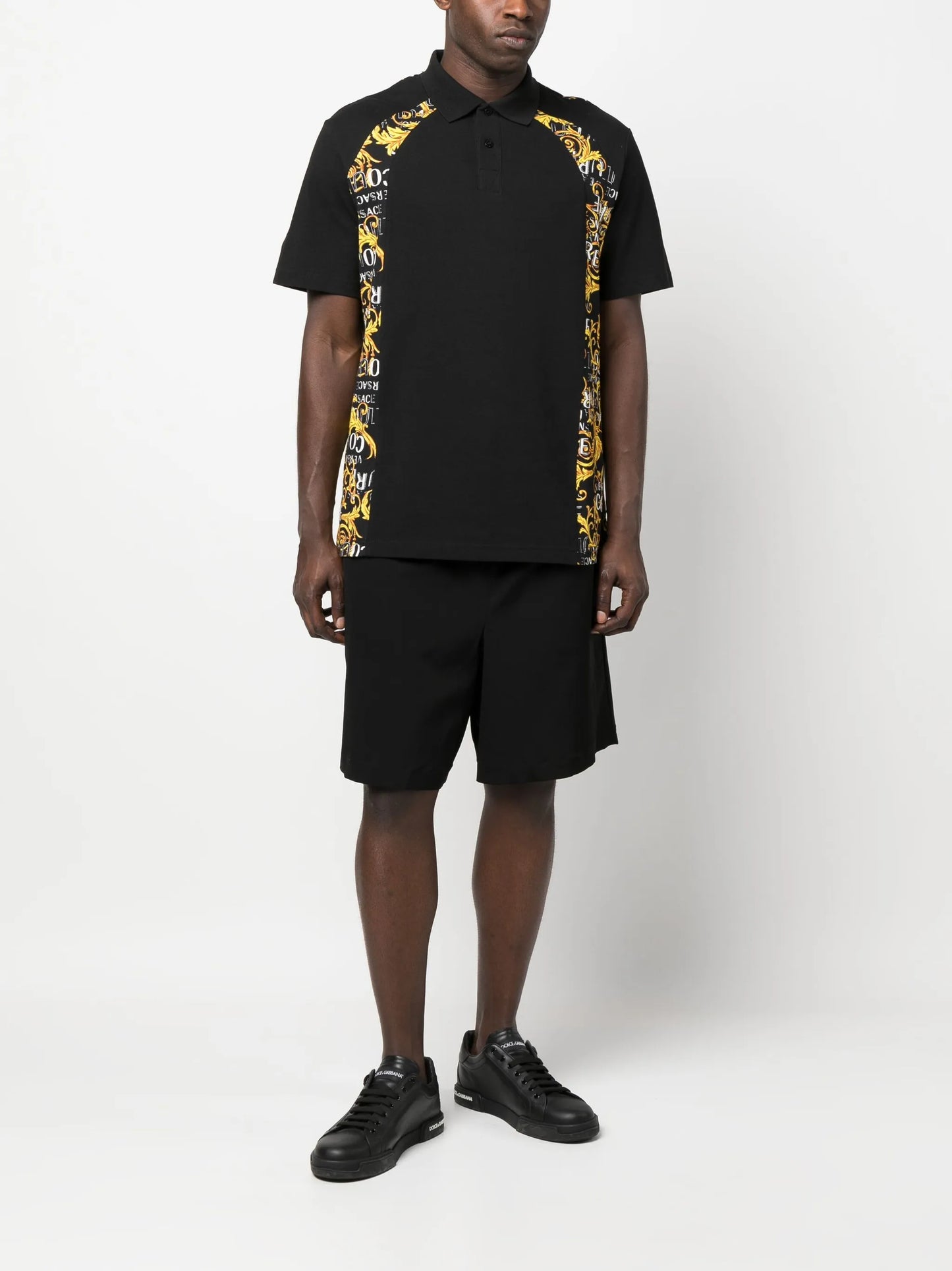 Barocco-print short-sleeve polo shirt