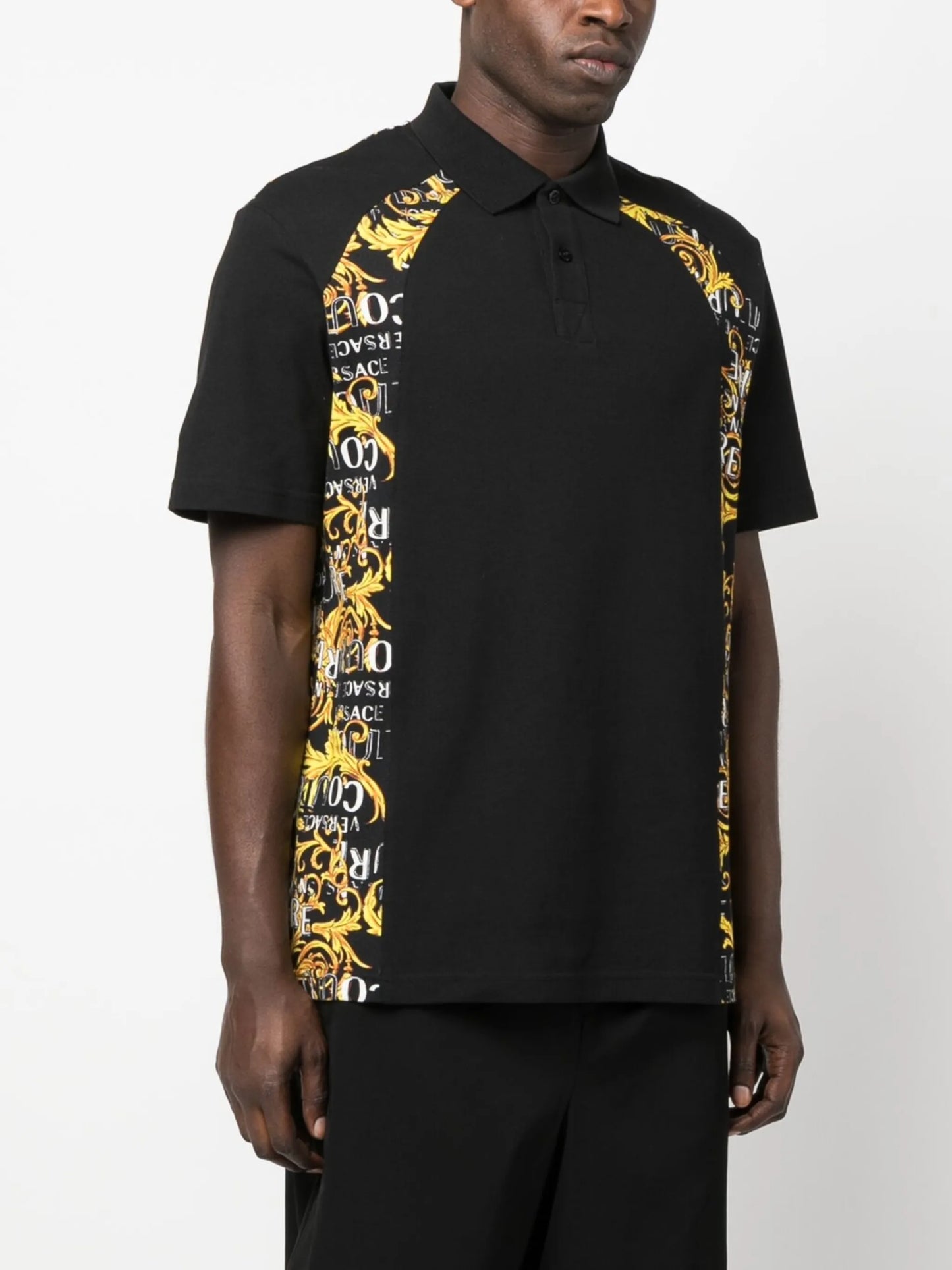 Barocco-print short-sleeve polo shirt
