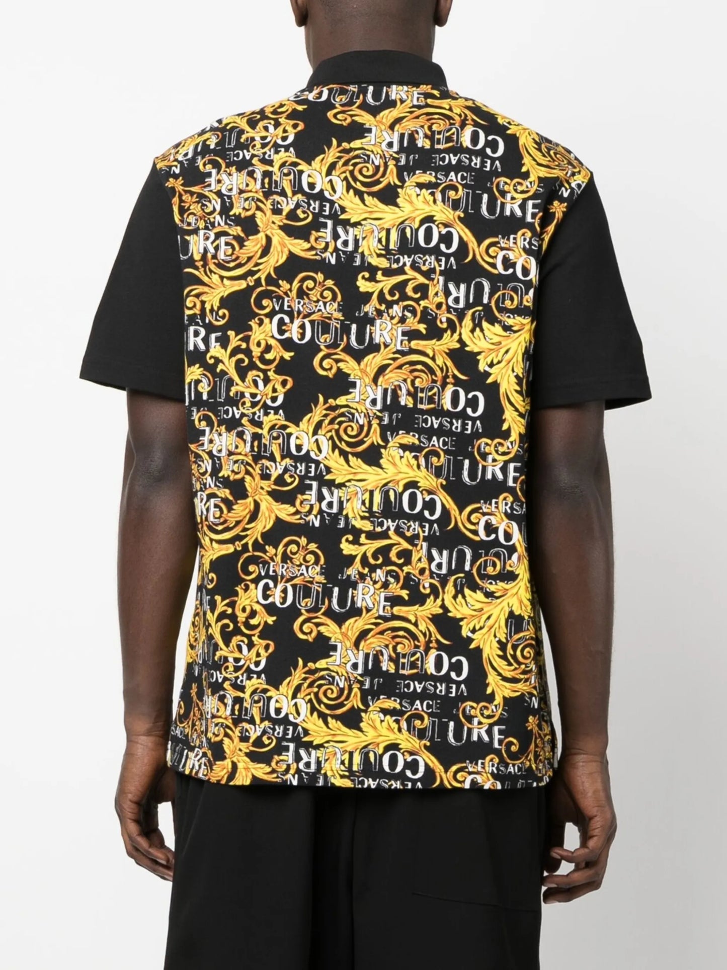 Barocco-print short-sleeve polo shirt