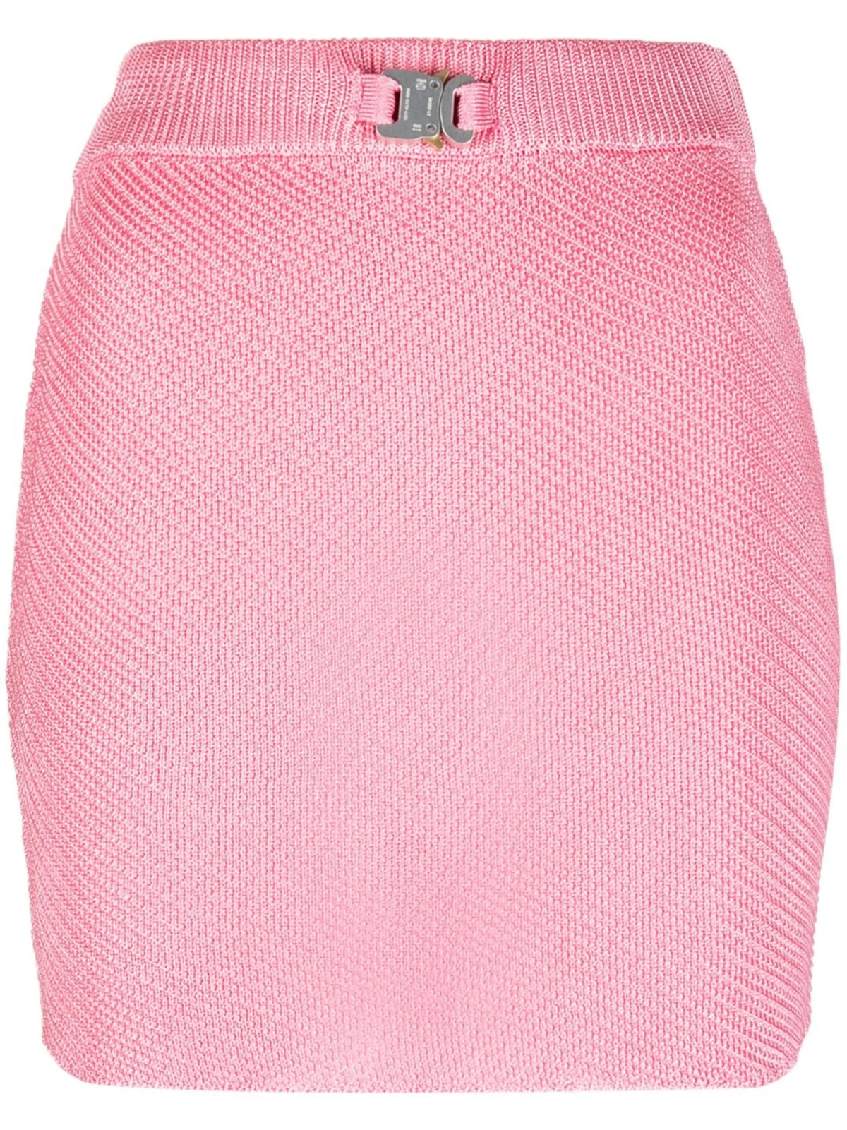 buckle detail knit miniskirt