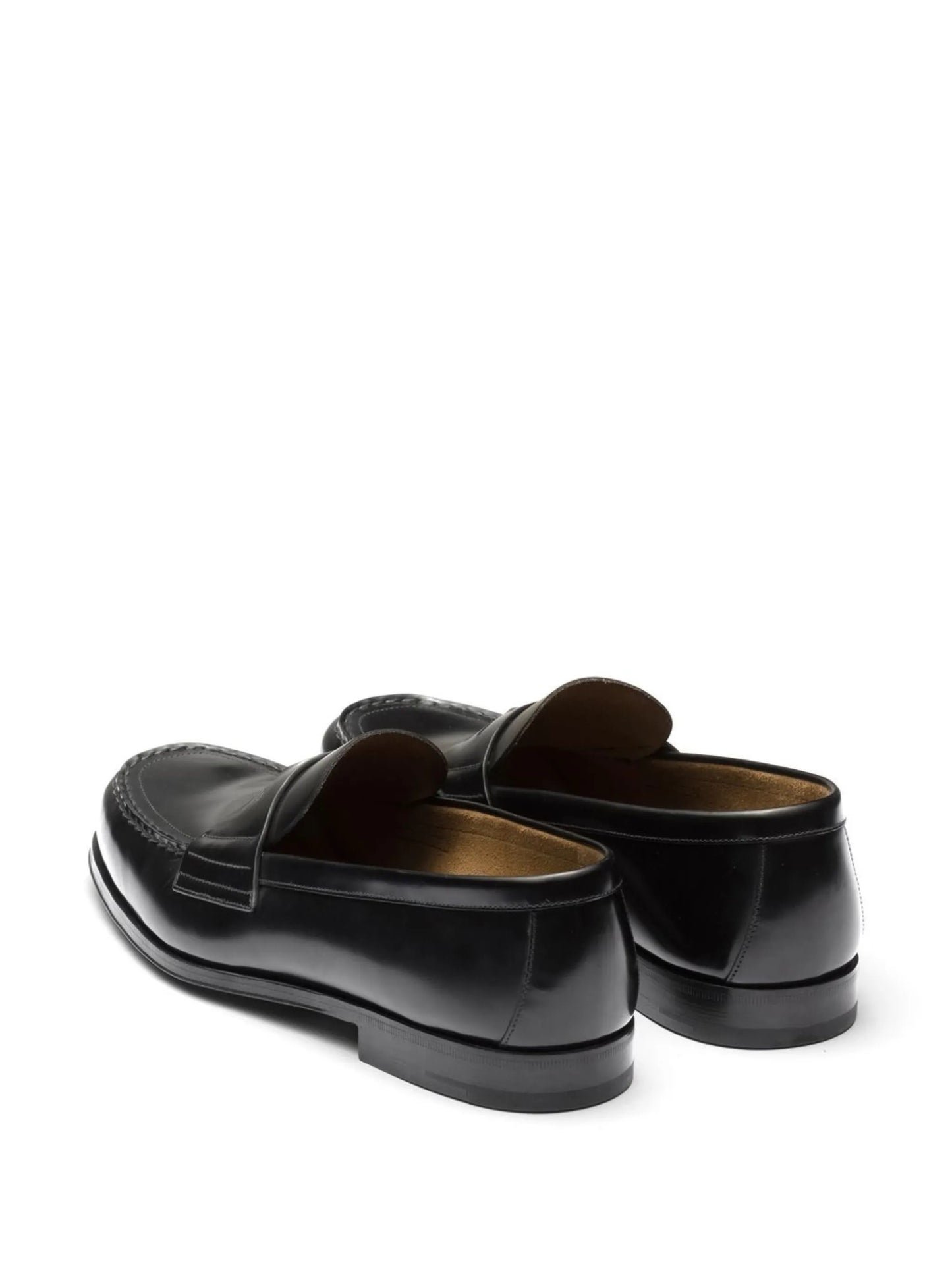 logo-plaque leather loafers