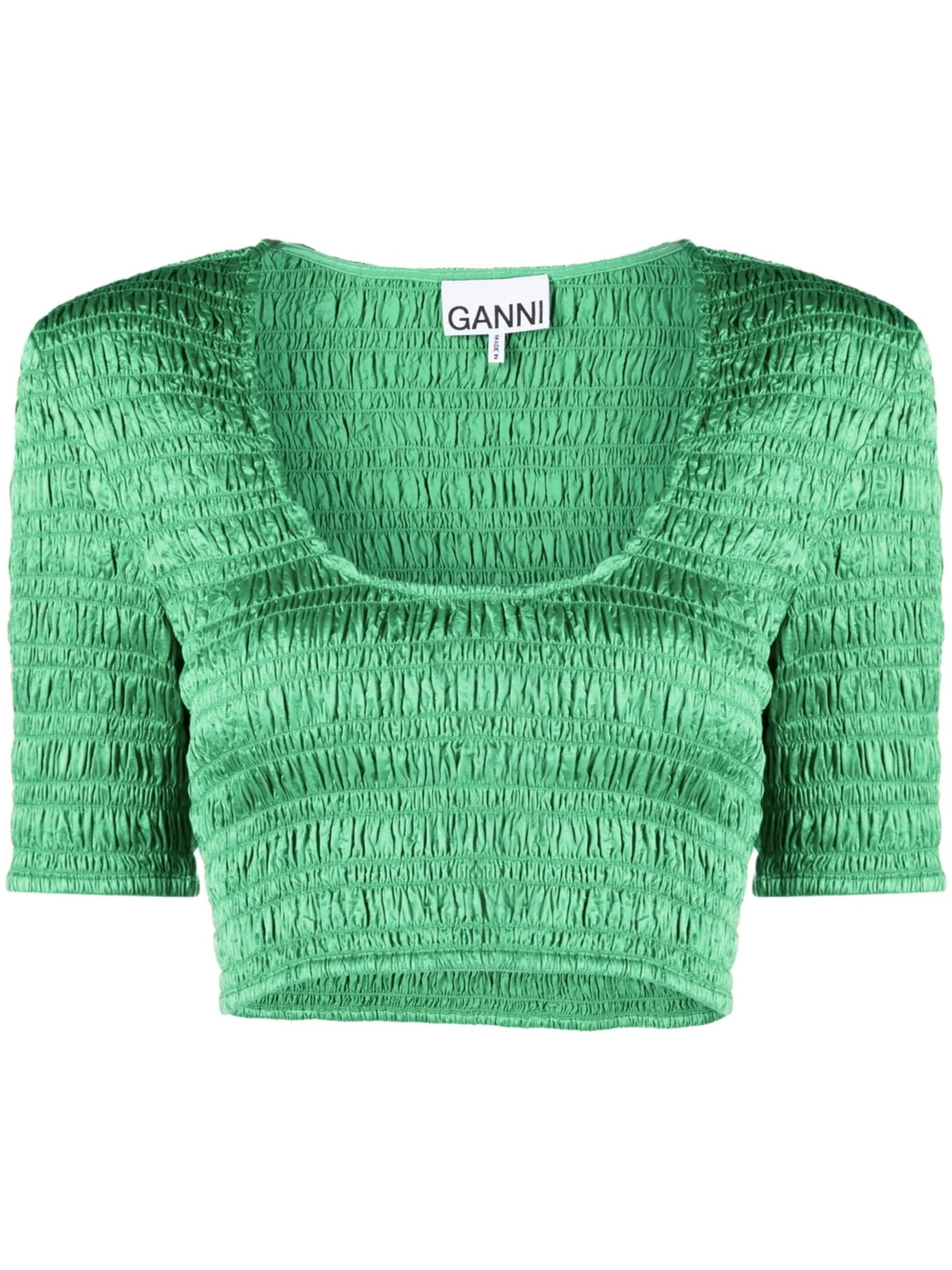 cropped smocked top