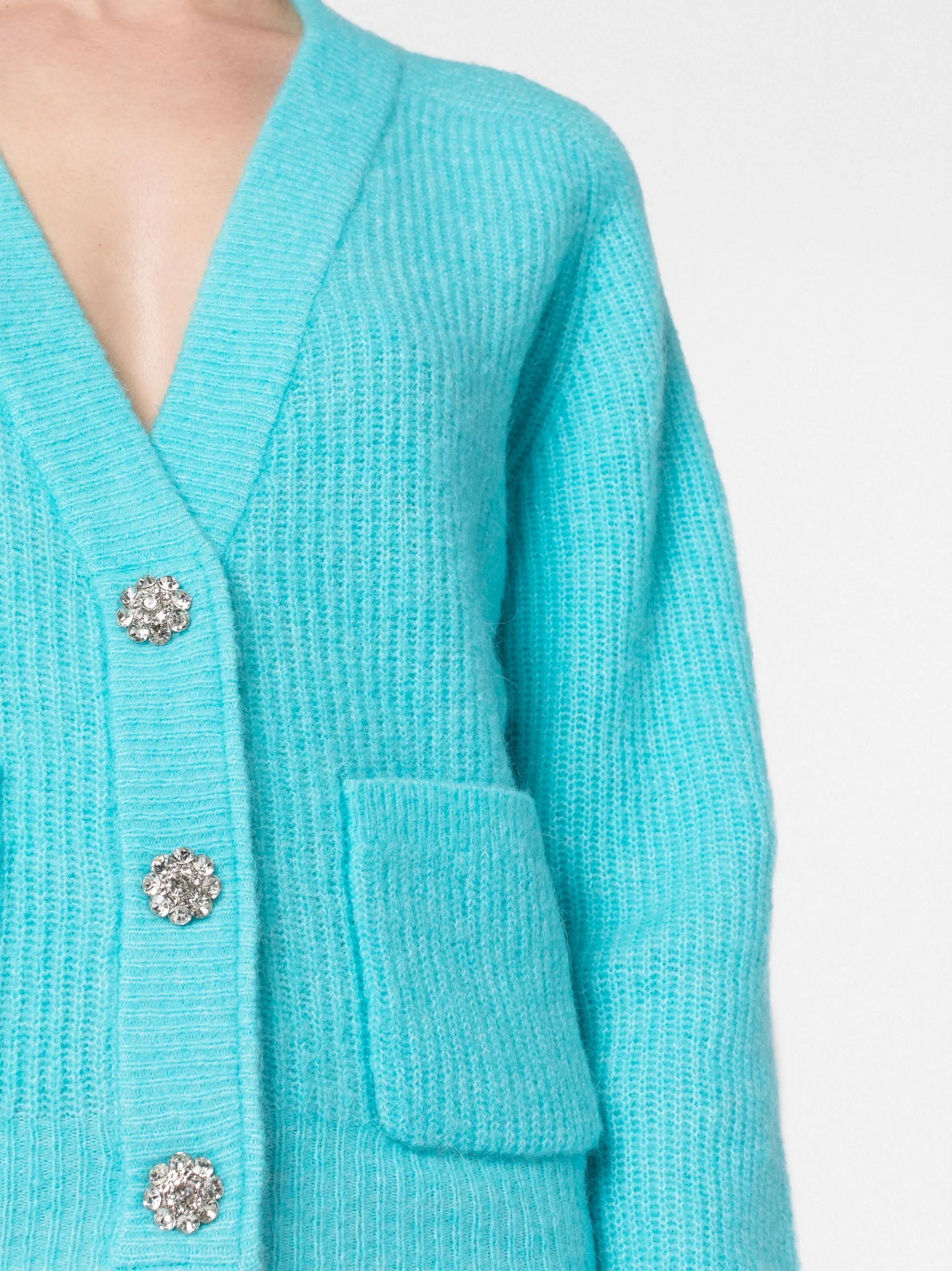 embellished-button cardigan
