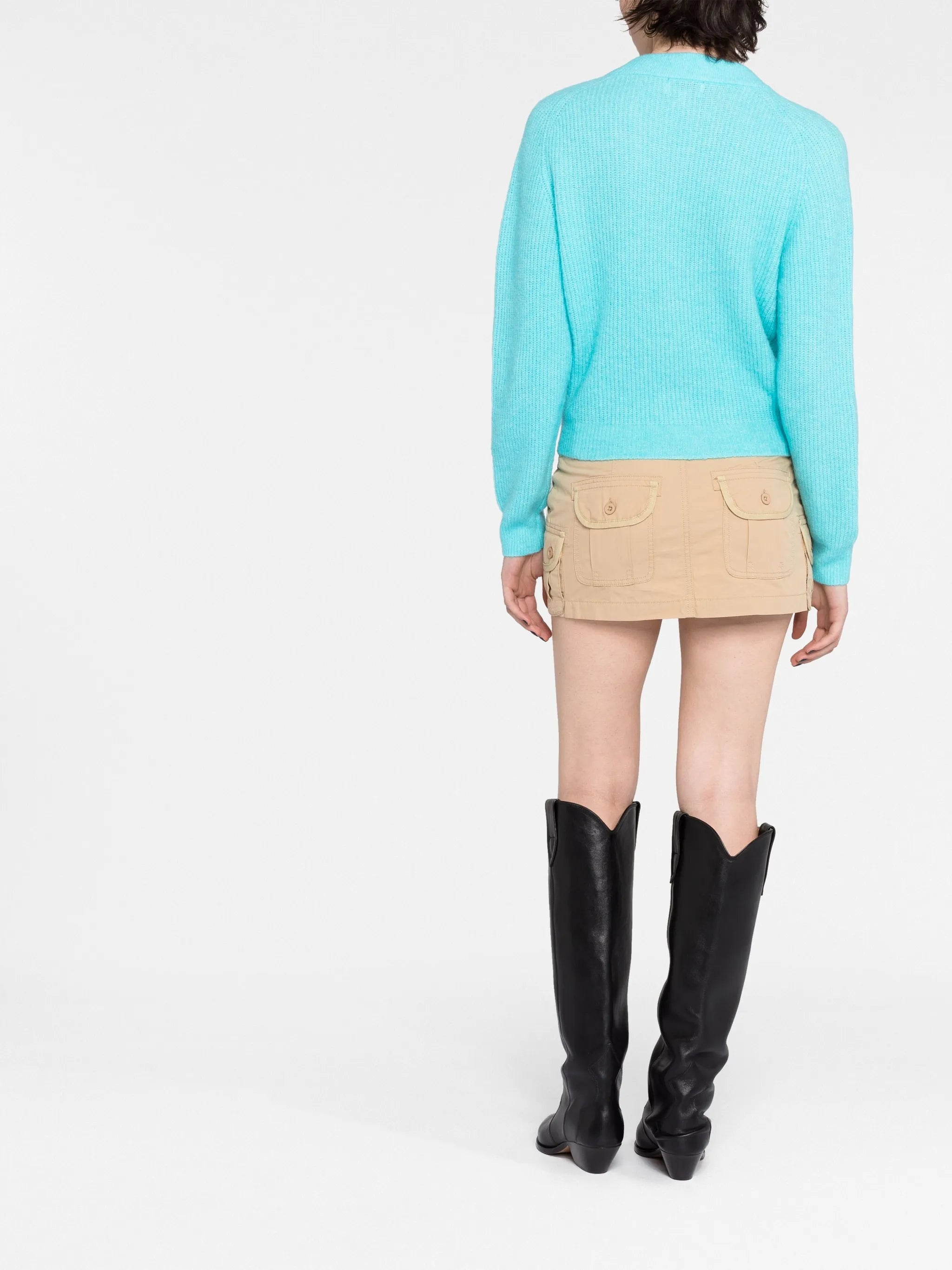 embellished-button cardigan