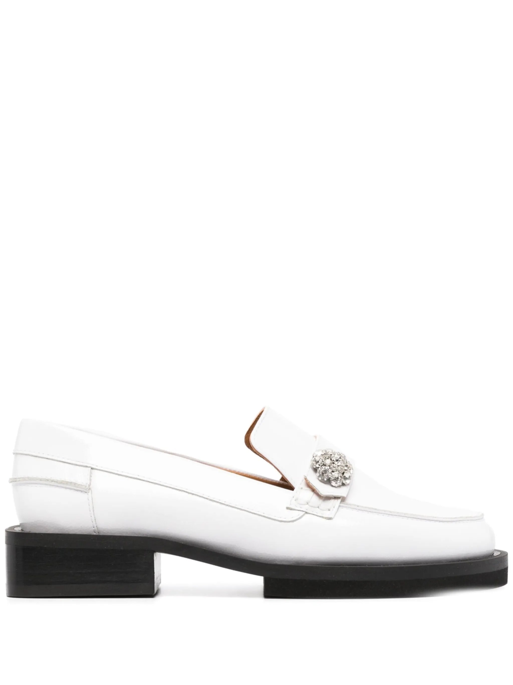 crystal-button loafers