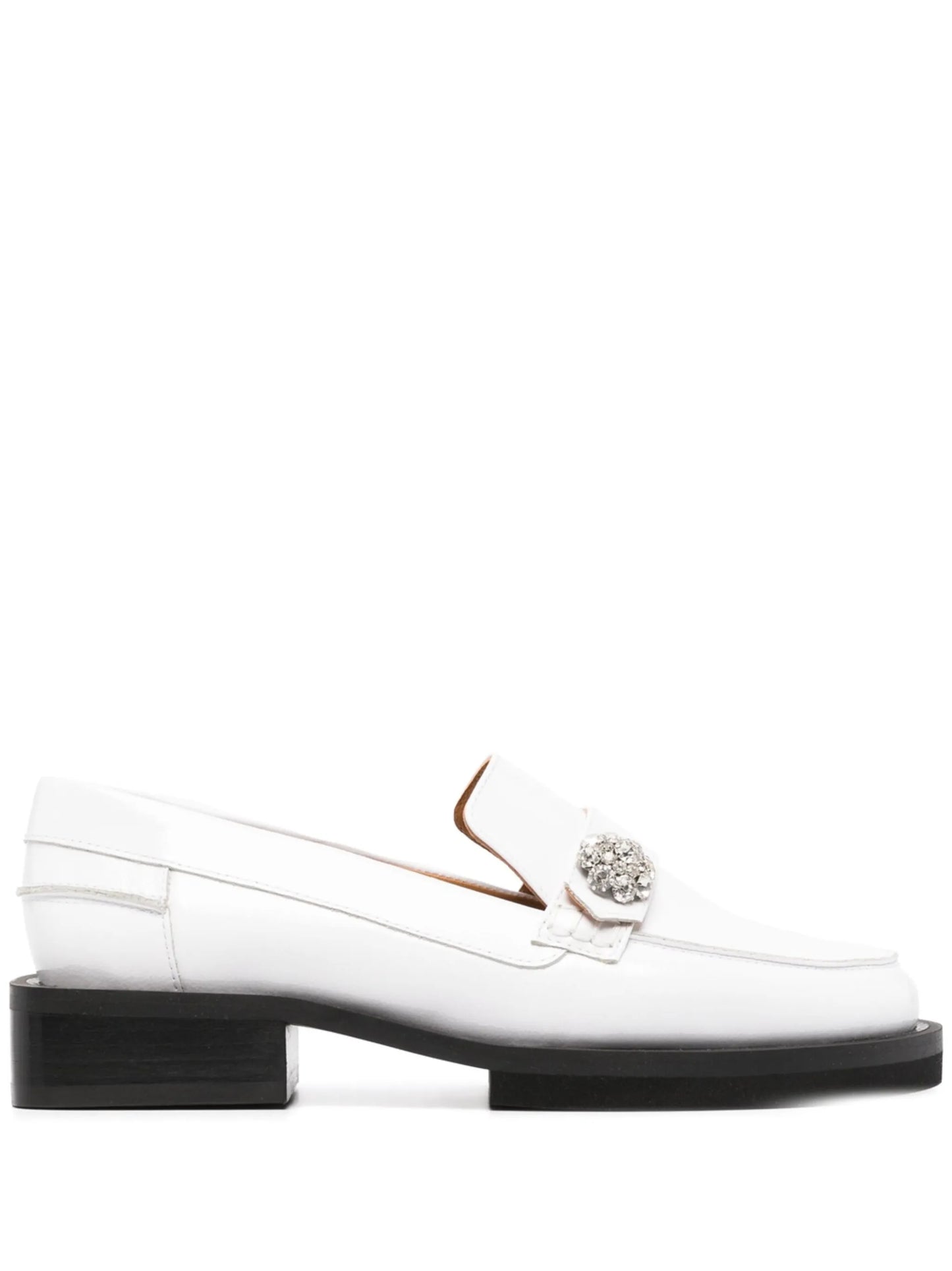 crystal-button loafers