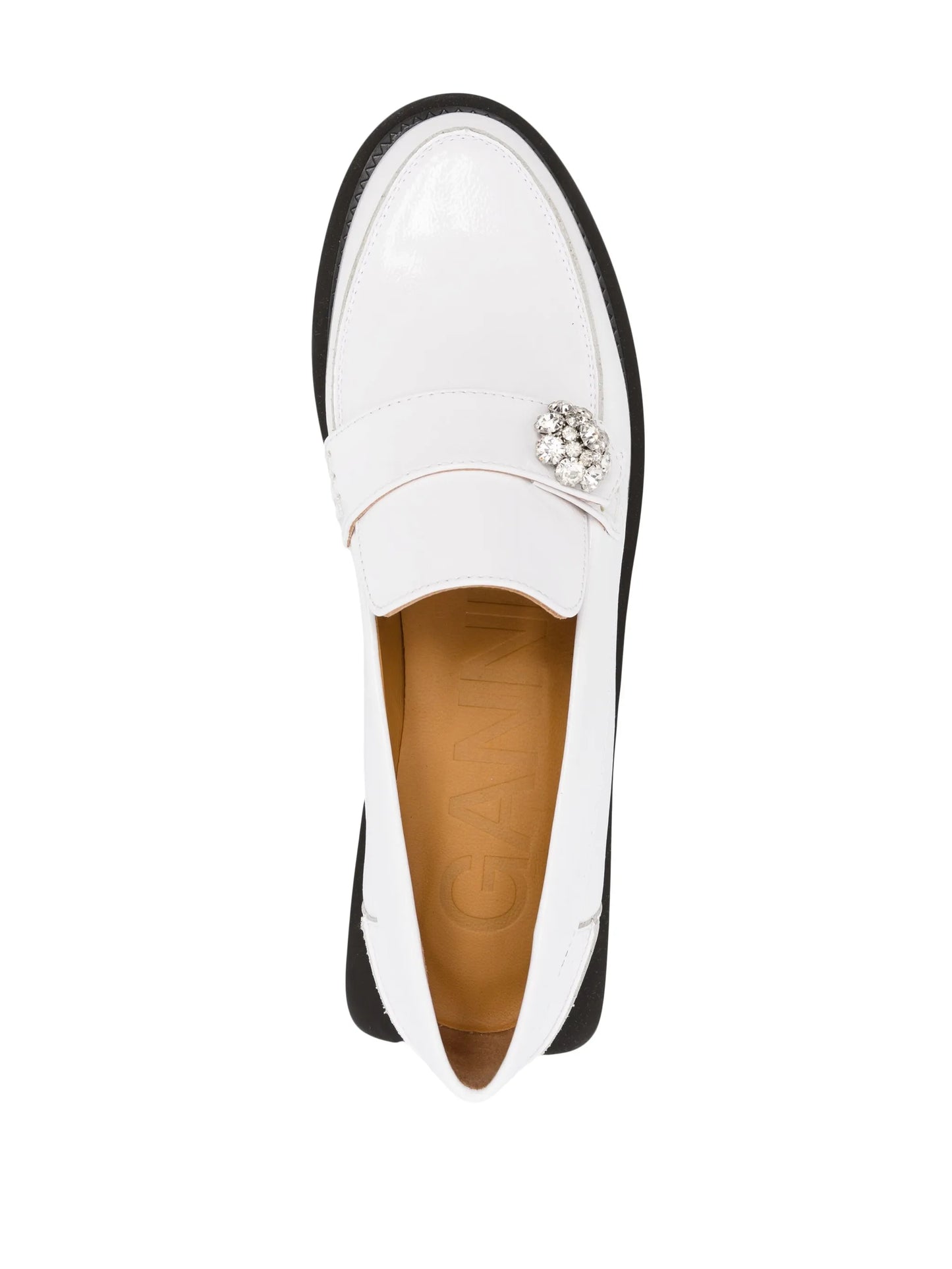 crystal-button loafers