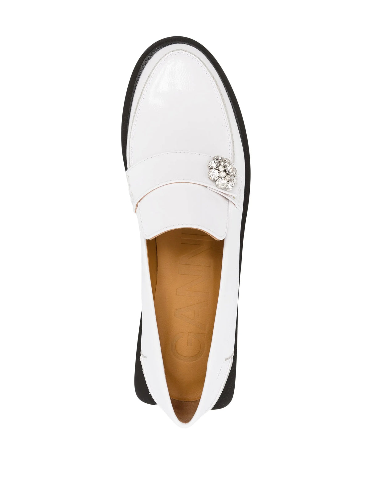 crystal-button loafers