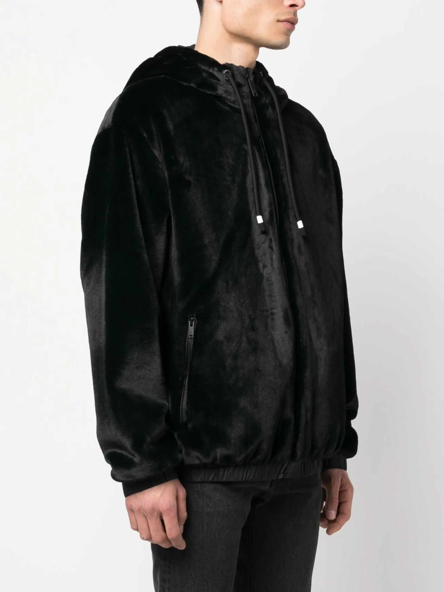faux-fur hooded jacket