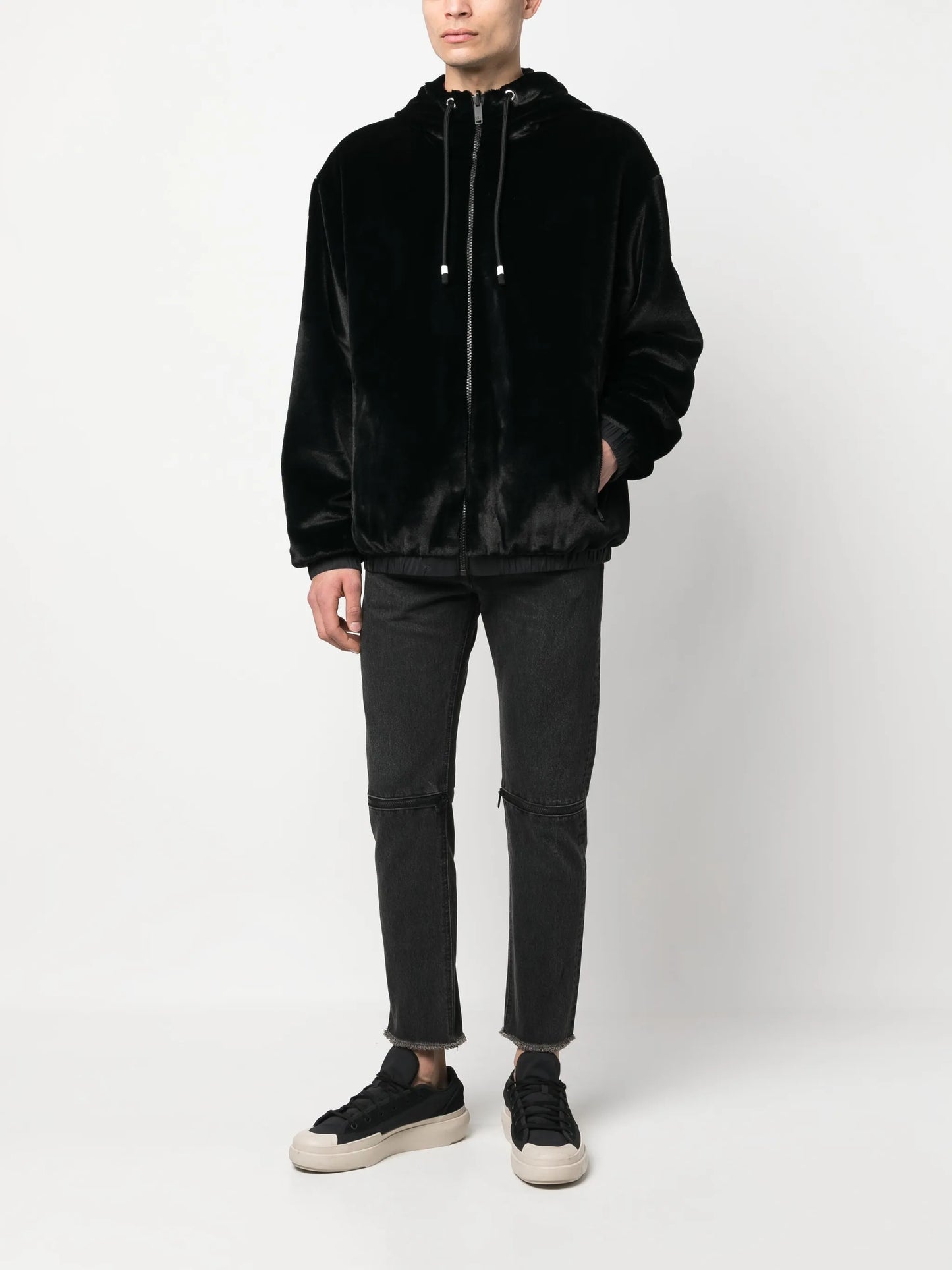 faux-fur hooded jacket