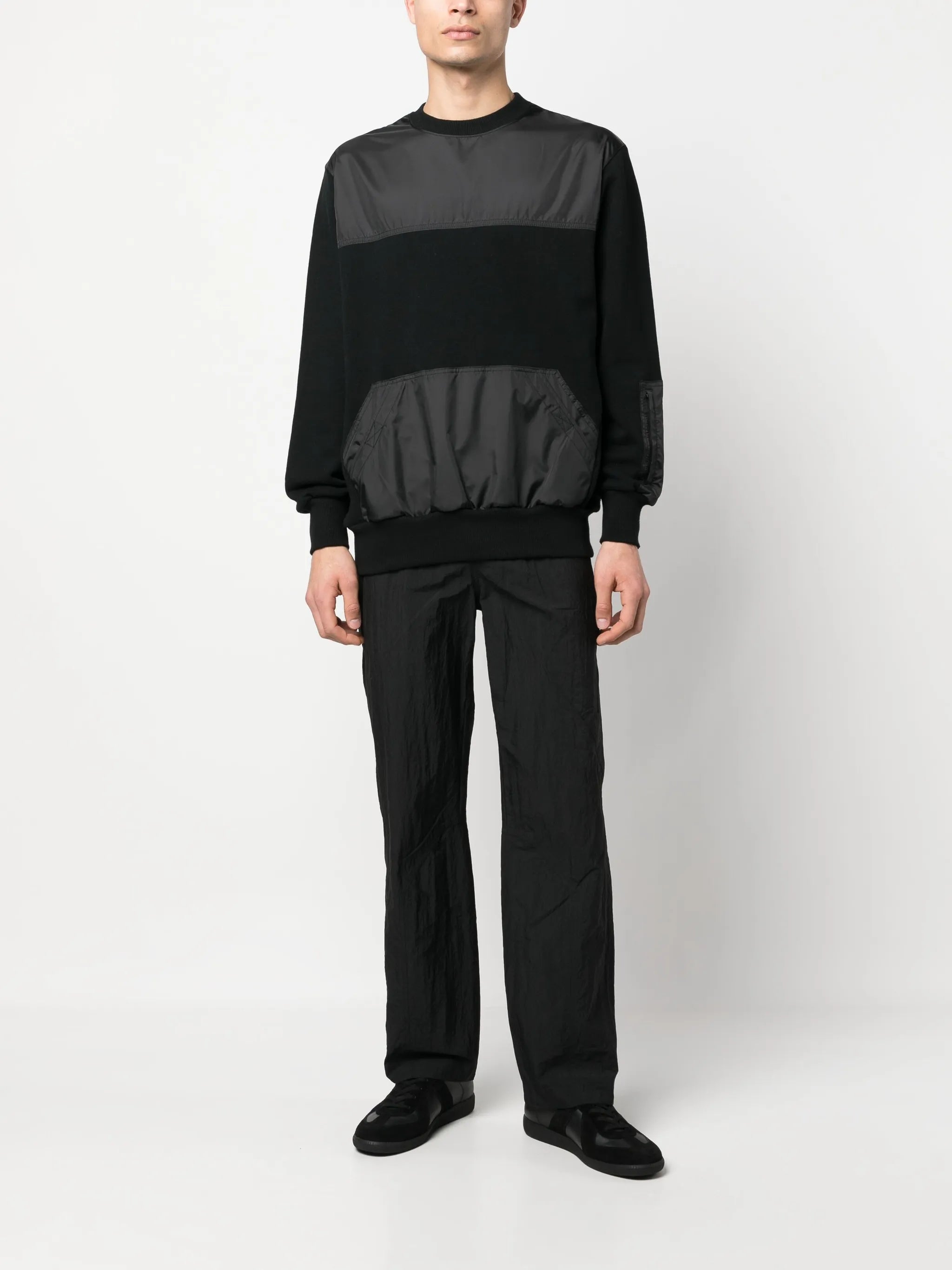 panelled long-sleeve sweatshirt