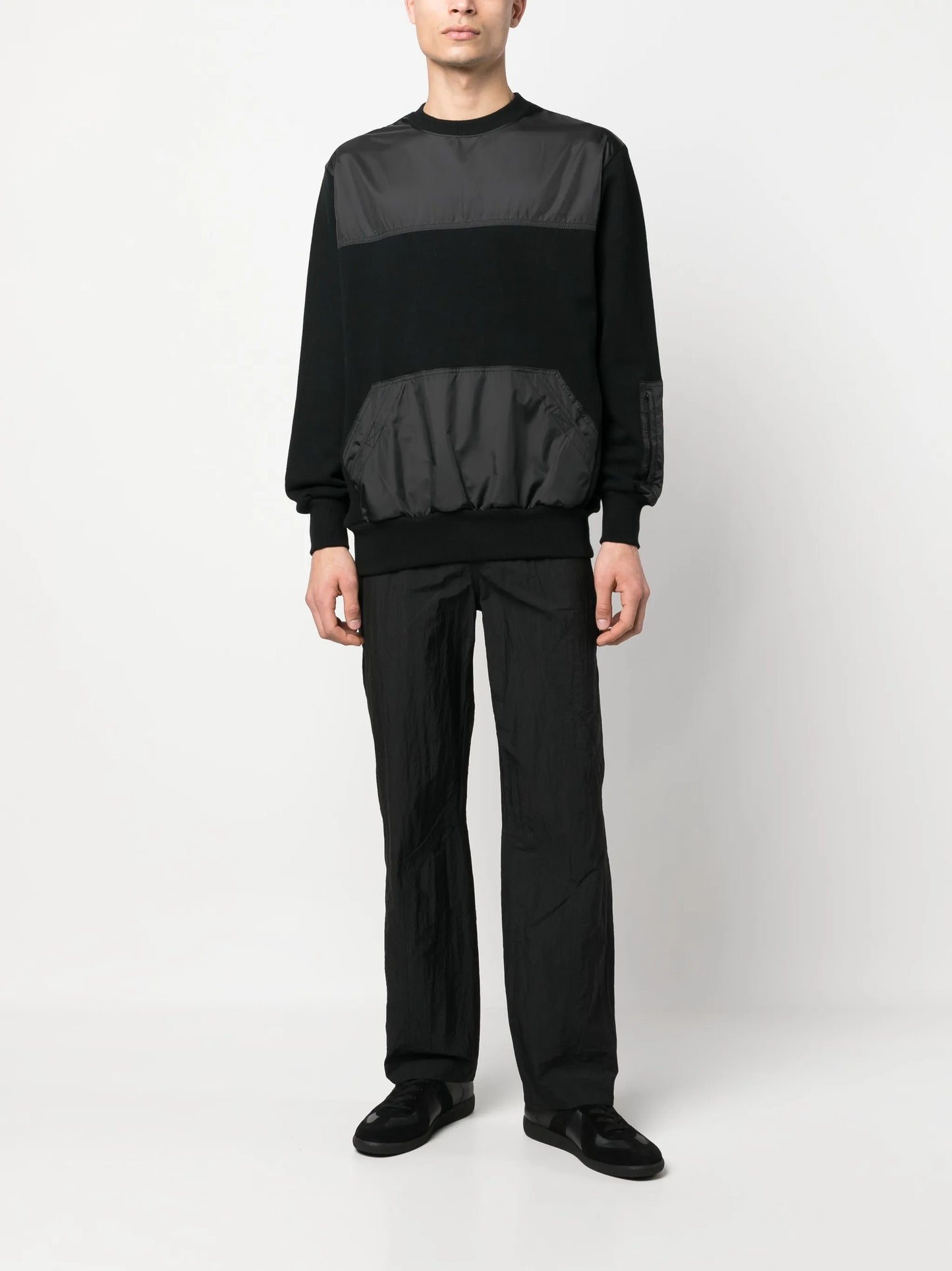 panelled long-sleeve sweatshirt