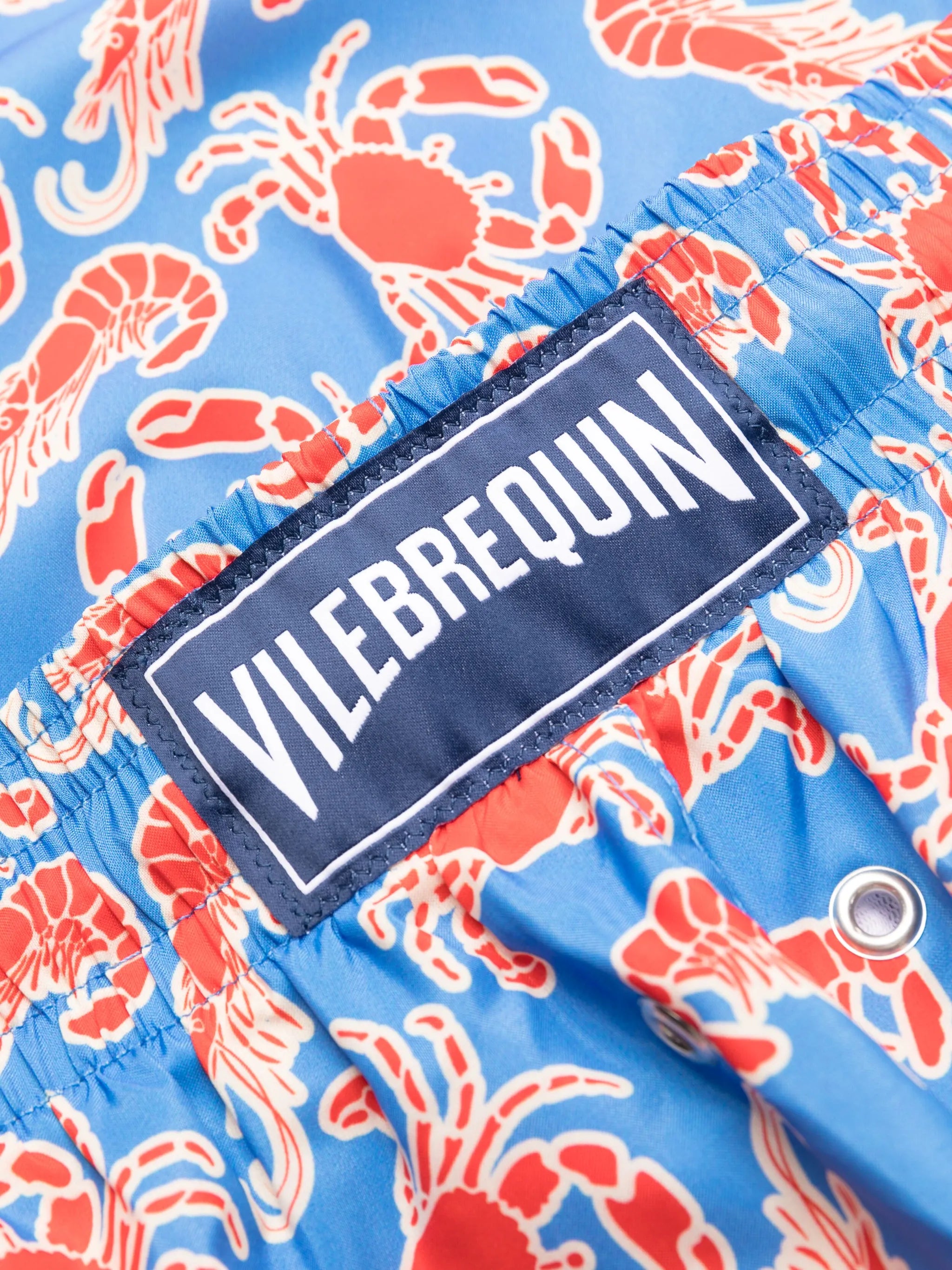 crabs and shrimps print swim shorts