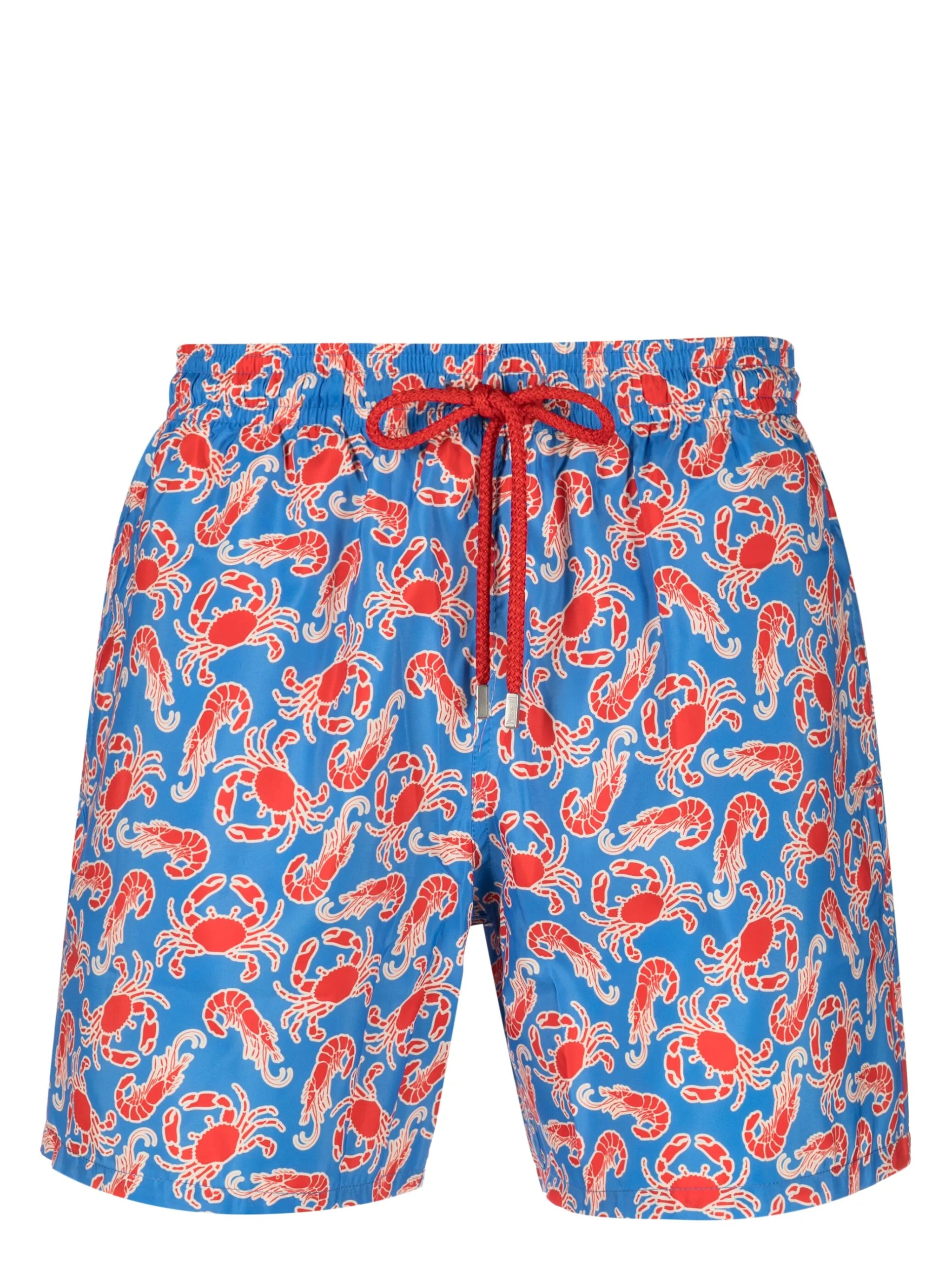 crabs and shrimps print swim shorts